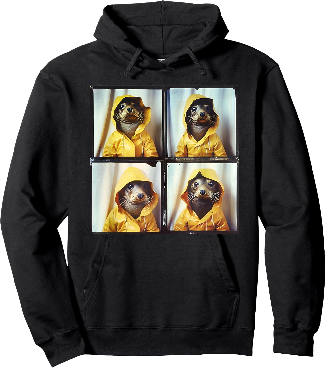 Funny Seal Photobooth Weird Animal Lover Art for Seal Fans Hoodie - Hoodie | Black