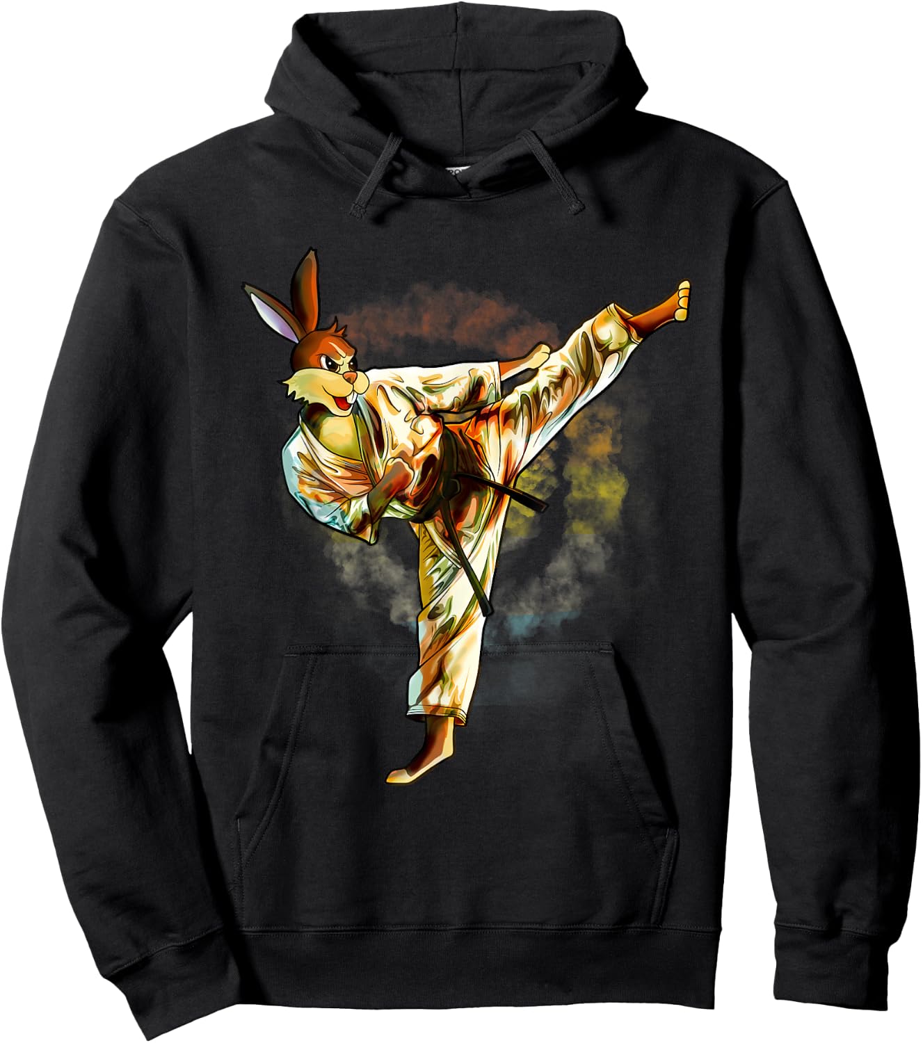 Karate Rabbit Easter Bunny Hoodie - Hoodie | Black