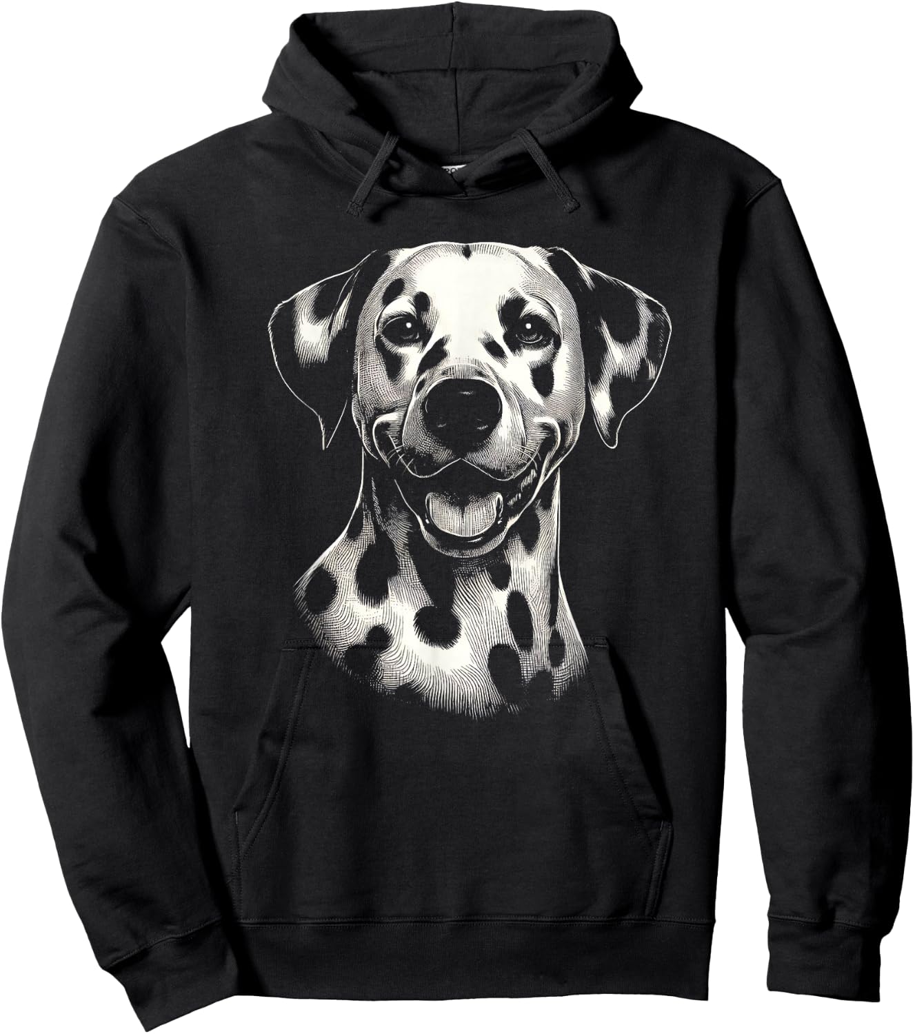 Dalmatian Dog Face Art Design and Men Hoodie - Hoodie | Black
