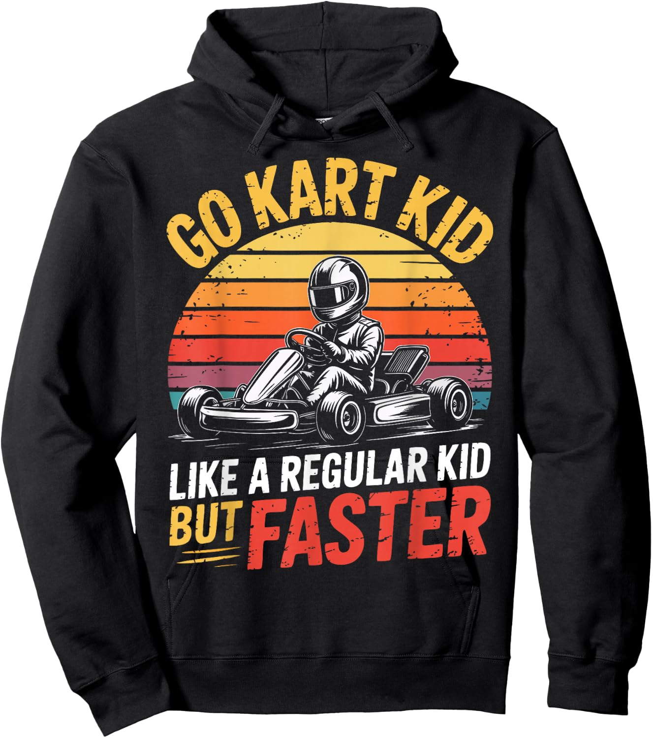 Go Kart Kid Racer Child Racing Driver Hoodie - Hoodie | Black
