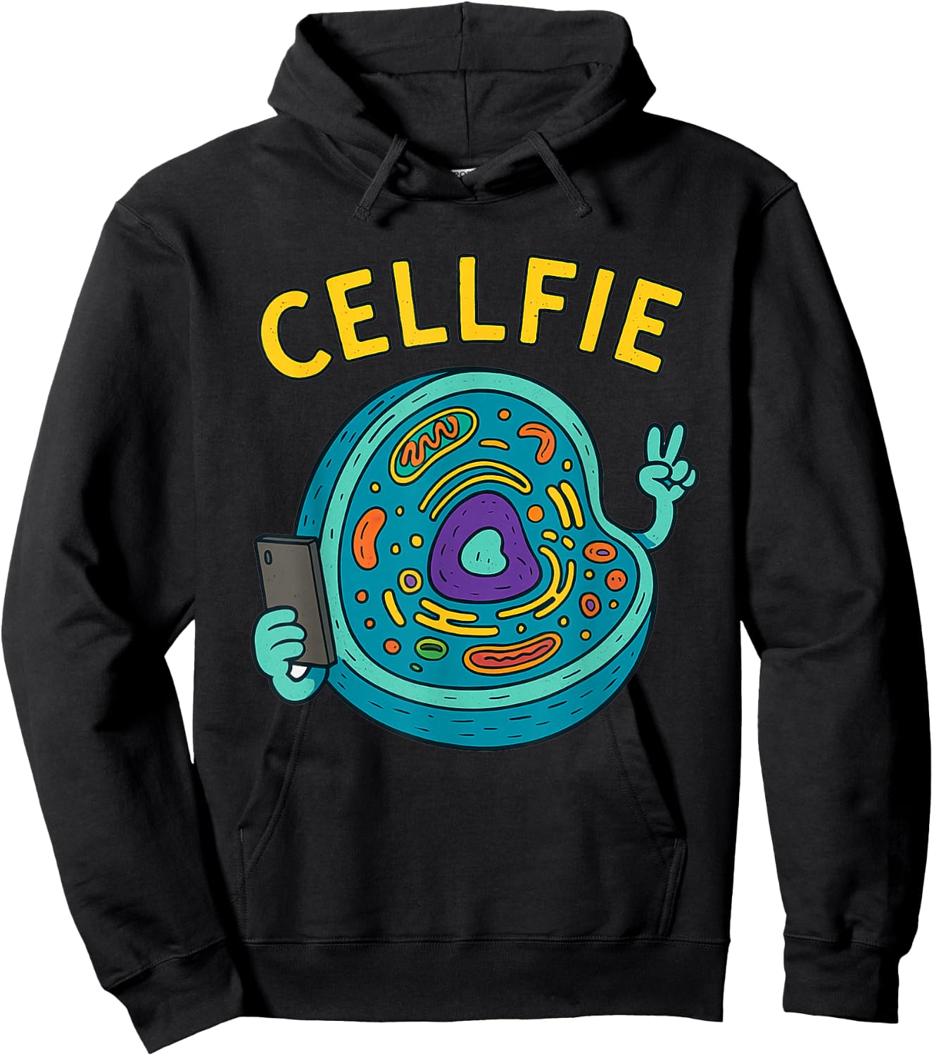 Cellfie Funny Biology Word Game Cell Hoodie - Hoodie | Black