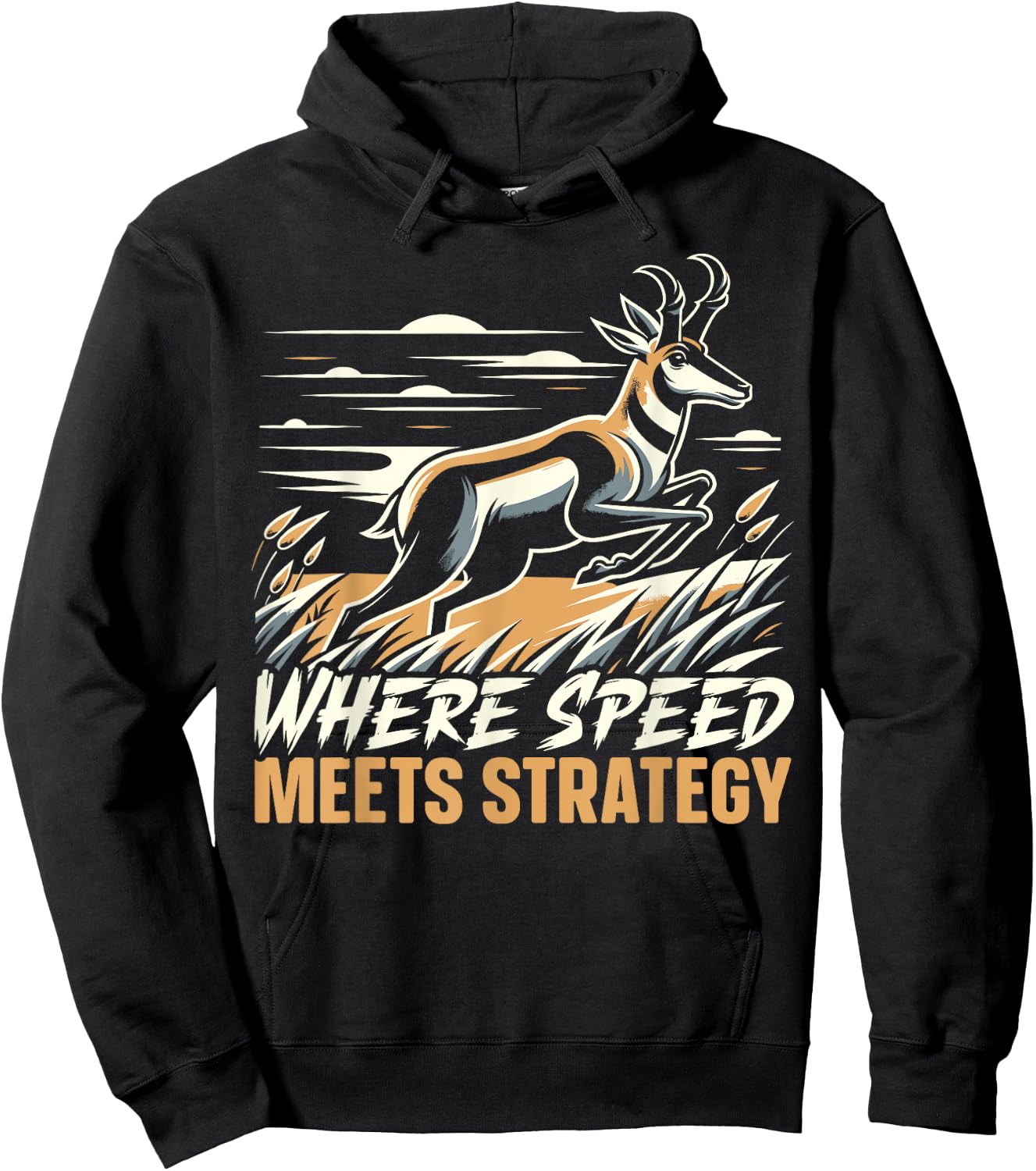 Pronghorn Hunter Animal Hunt Rifle Antelope Hunting Hoodie - Hoodie | Black