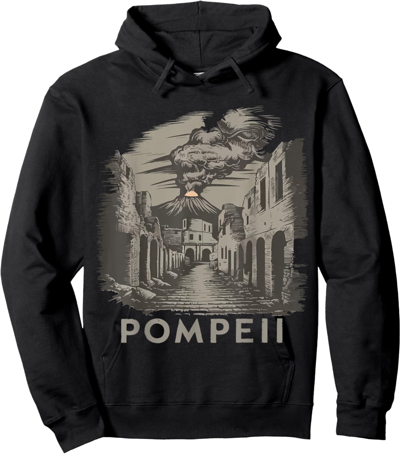 Italy Volcano Pompeii Outfit Roman Empire Souvenir Hoodie - Hoodie | Black
