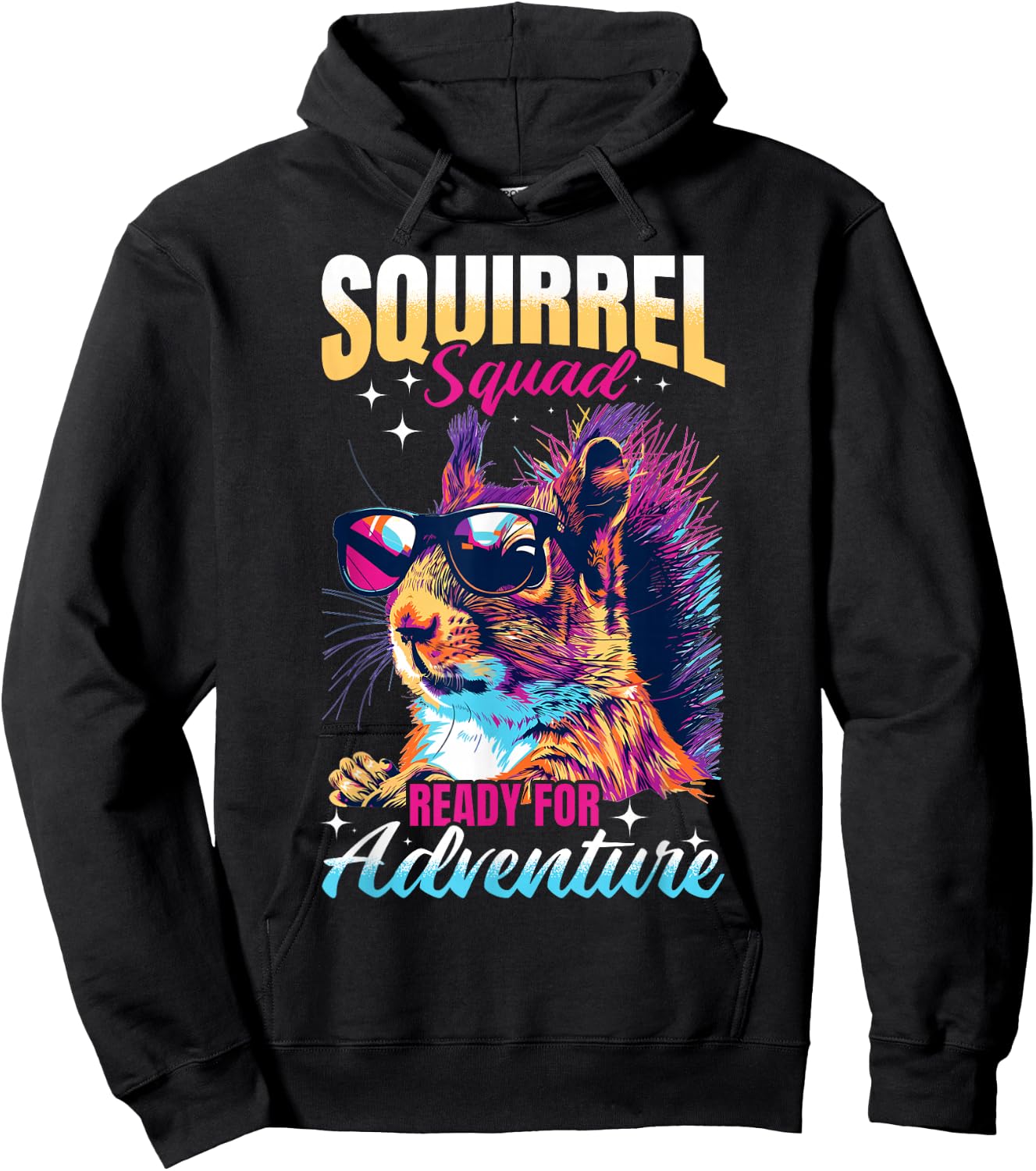 Funny Squirrel Animal Squirrel squad ready for adventure Hoodie - Hoodie | Black