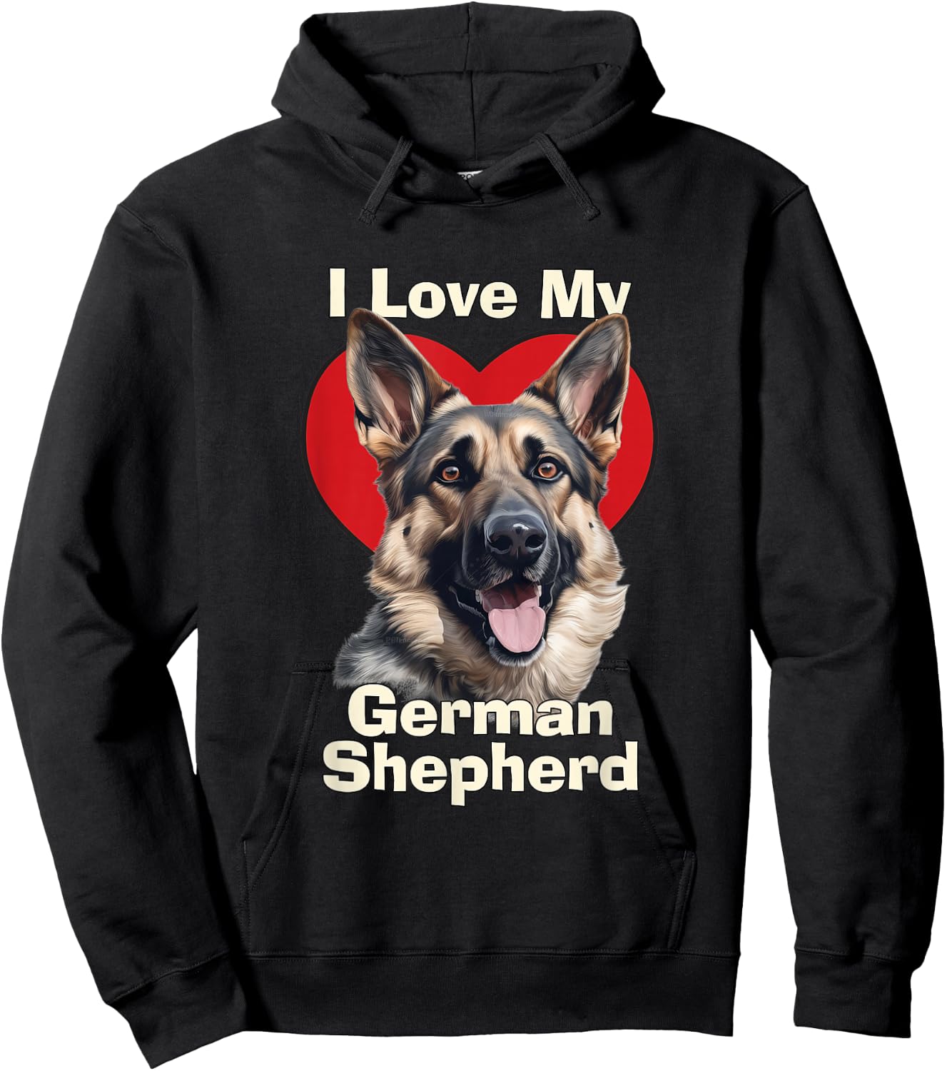 I Love My Shepherd Puppy Hoodie - Hoodie | Black
