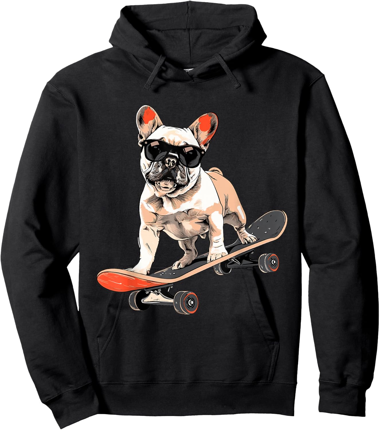 French Bulldog skateboard Hoodie - Hoodie | Black