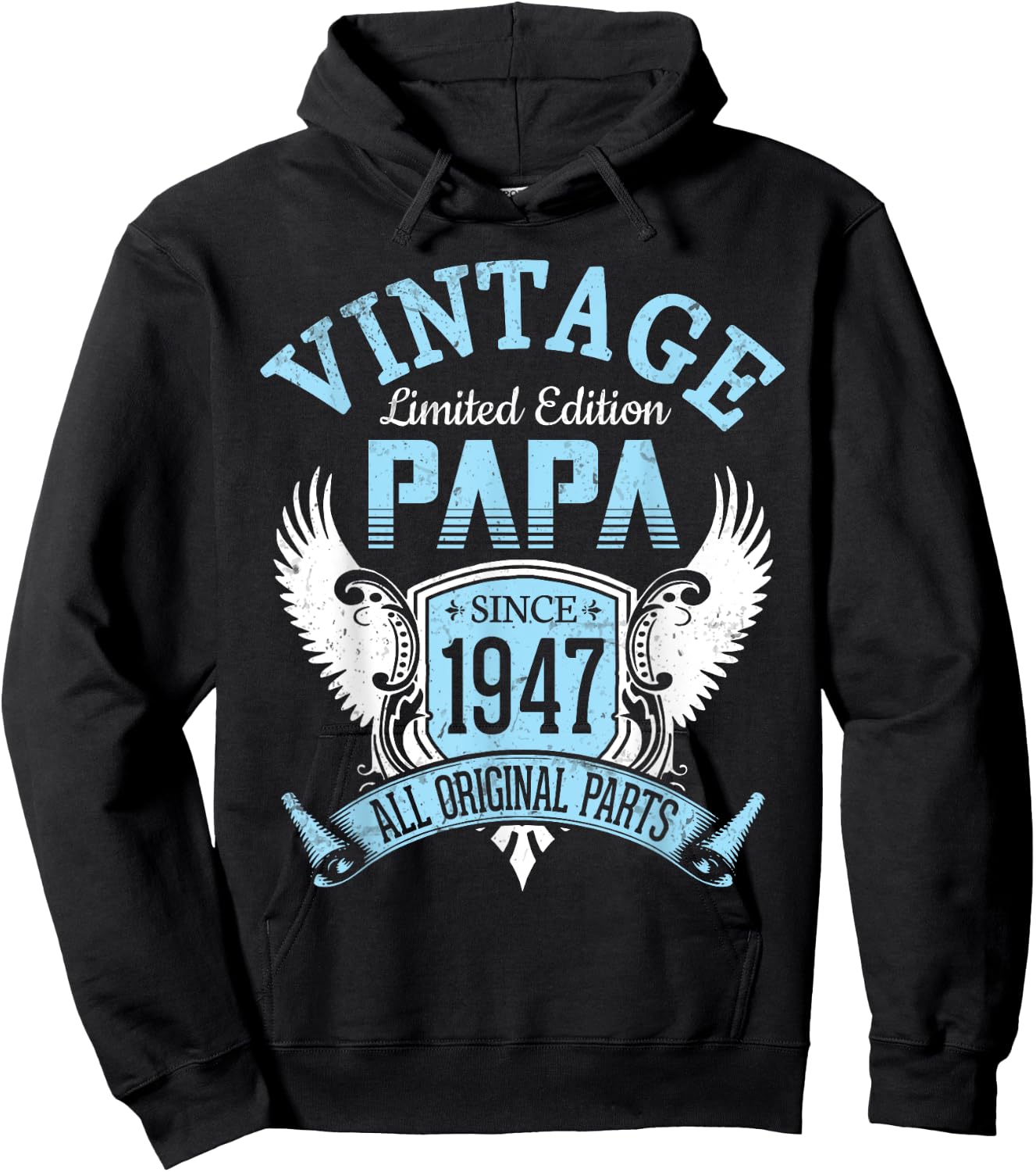 Vintage Limited Edition Papa Since 1947 All Original Parts Hoodie - Hoodie | Black