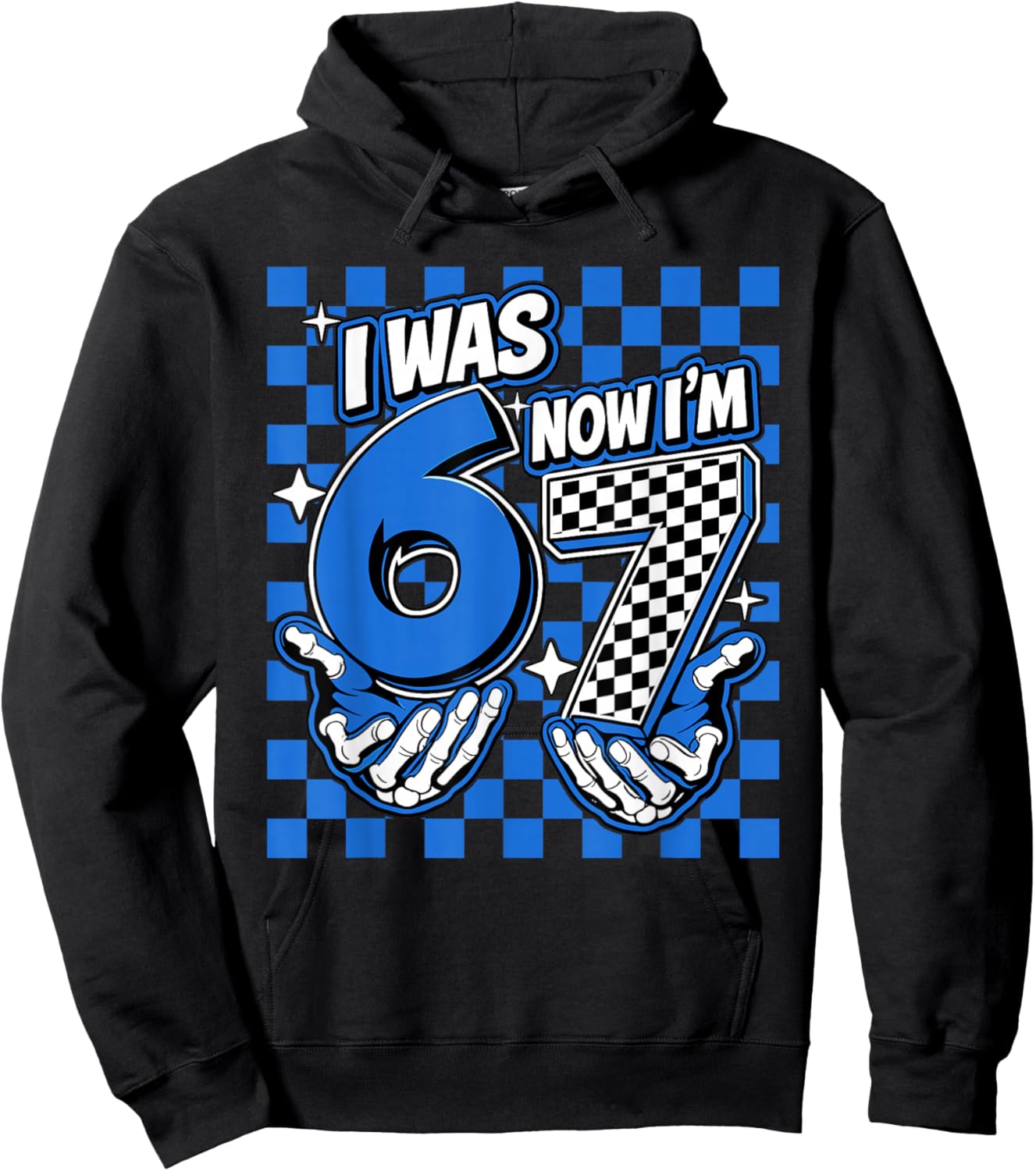 I was 6 Now Im 7 Shirt Birthday 67 7 7th Birthday Shirt Boy Hoodie - Hoodie | Black