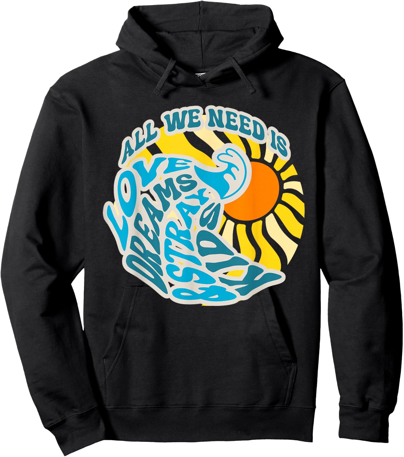 All We Need is Love Dreams and skz Summer Divine Design Hoodie - Hoodie | Black