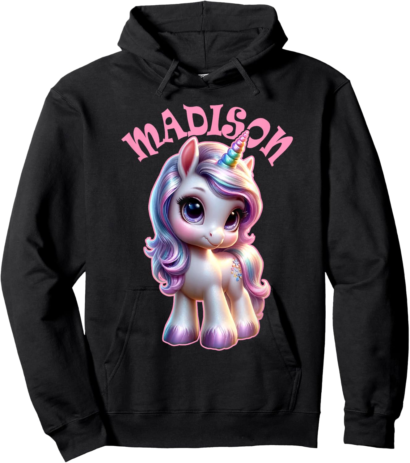 Madison Cute Unicorn Design for Girls Name Madison Hoodie - Hoodie | Black