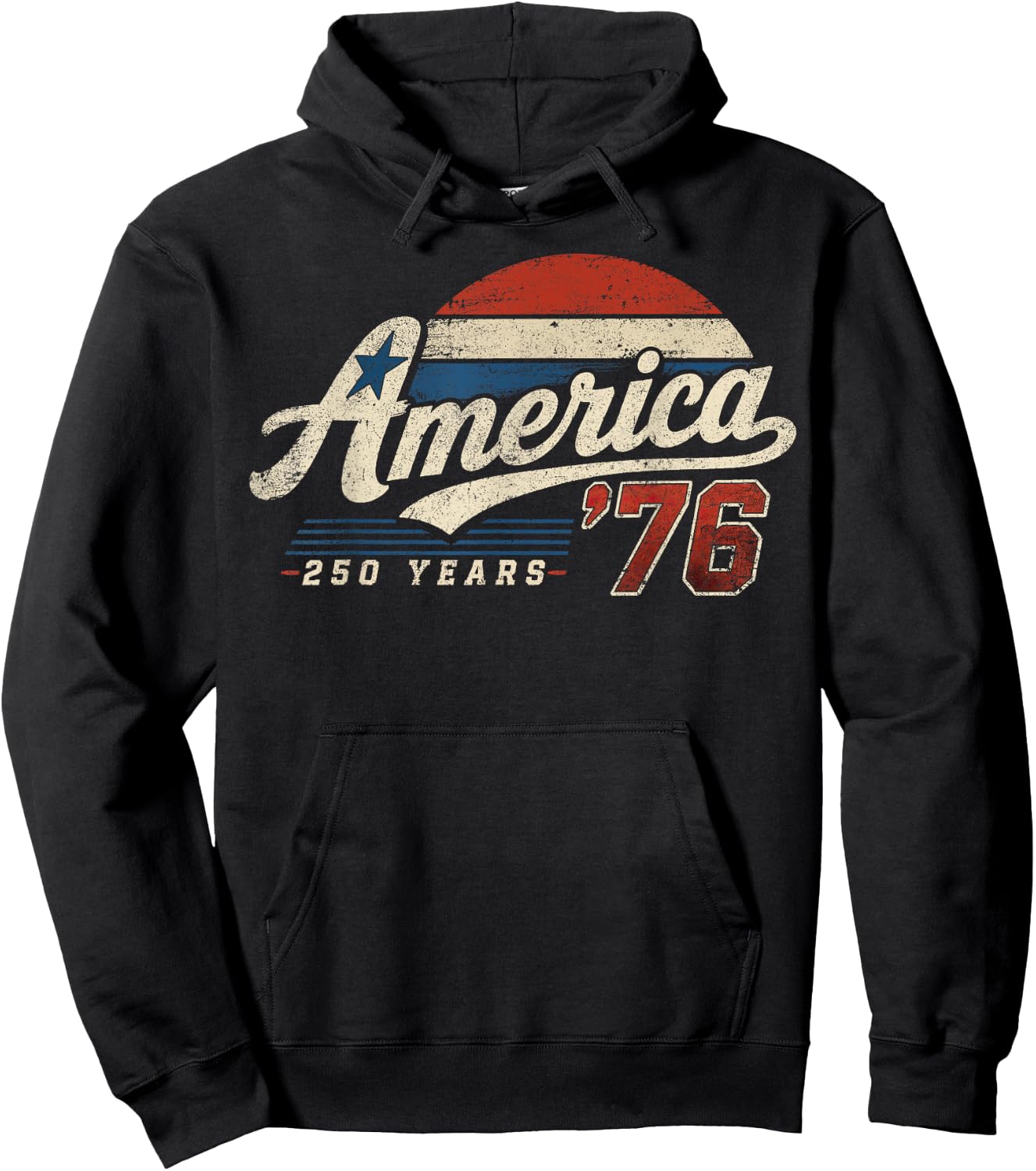 America Retro 250 Years USA 1776 2026 4th of July Men Women Hoodie - Hoodie | Black