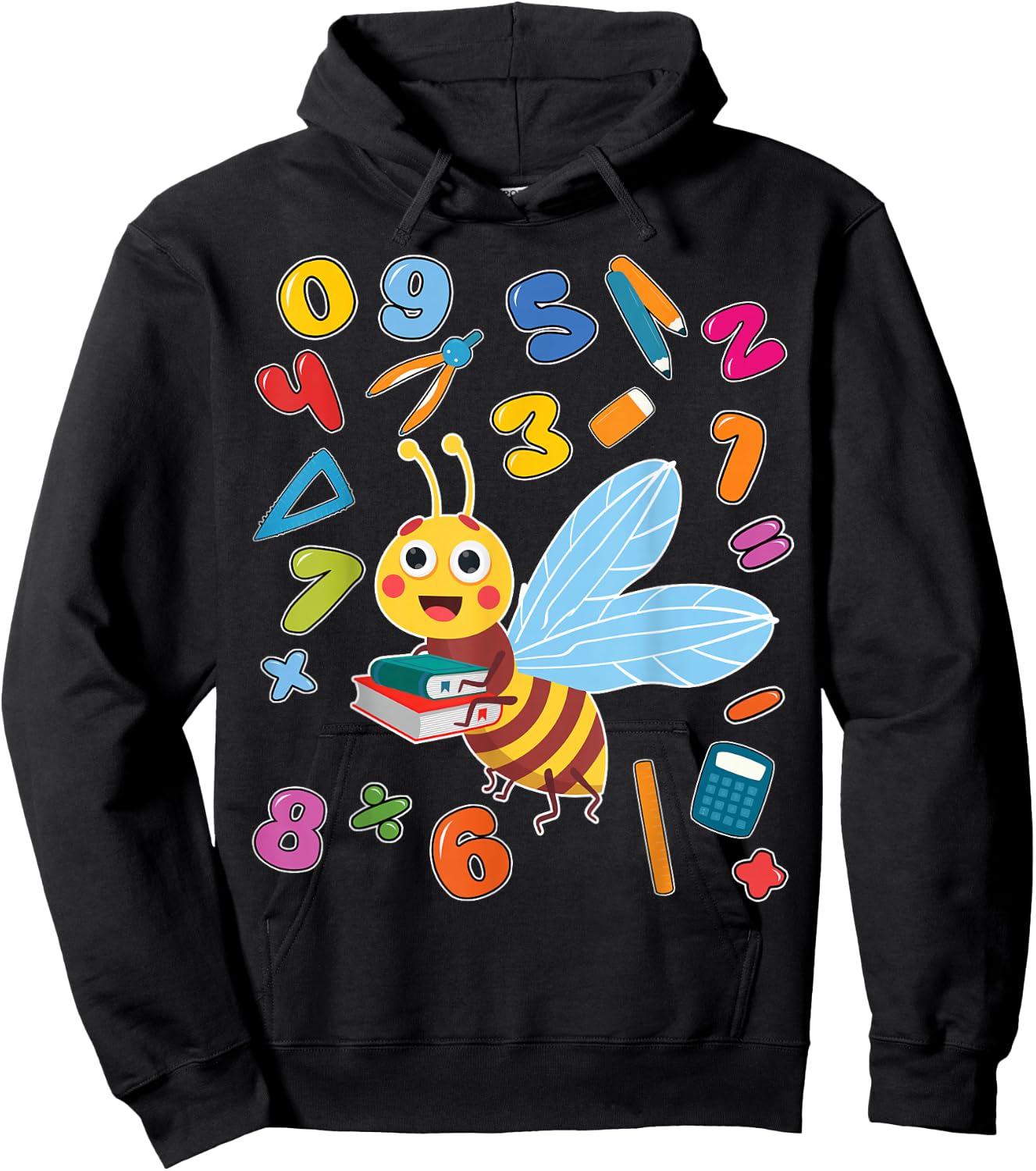 Numbers Math day back school kids number day bee costume Hoodie - Hoodie | Black