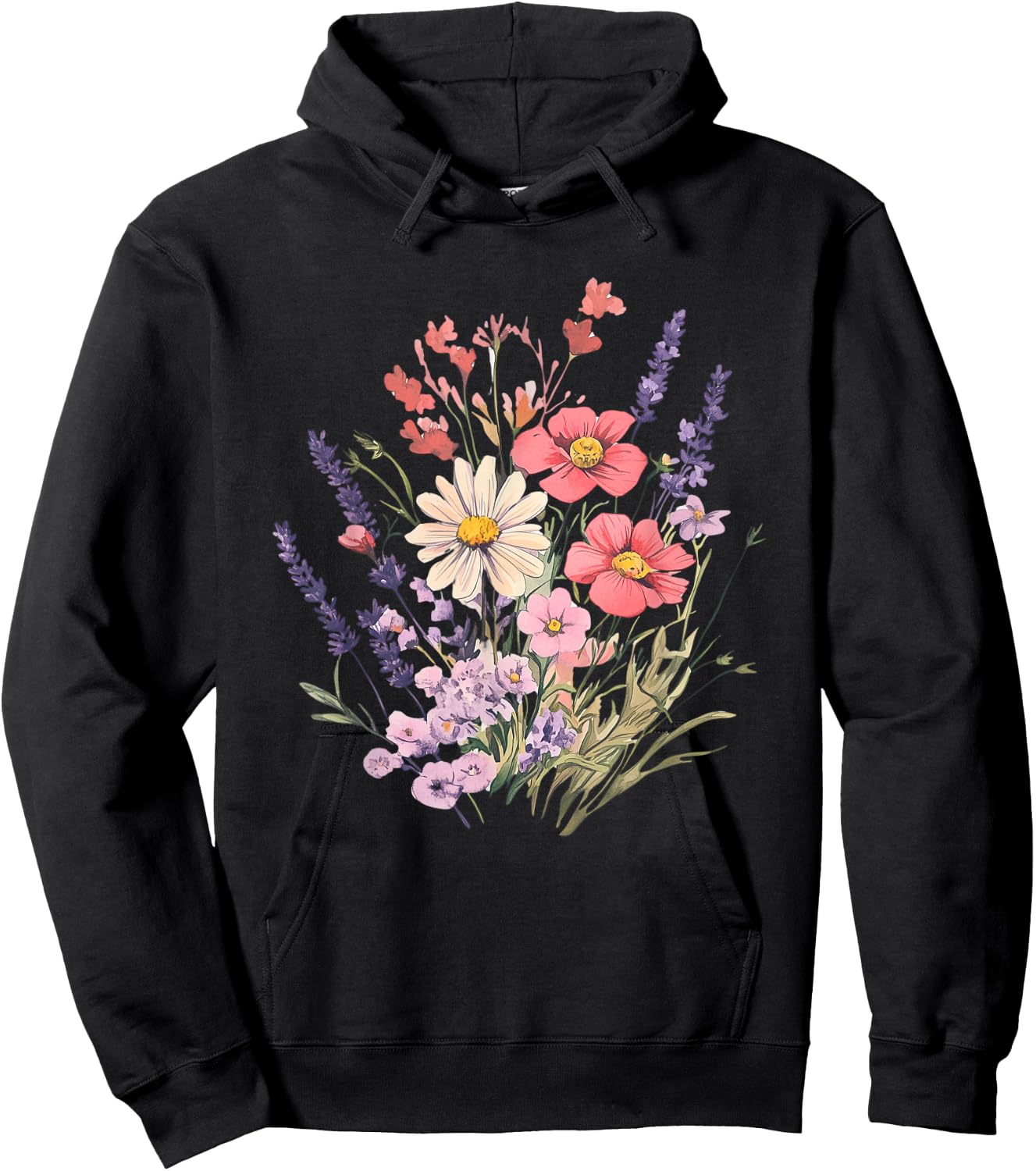 Flower Shirt Bouquet Design for Lovers Hoodie - Hoodie | Black