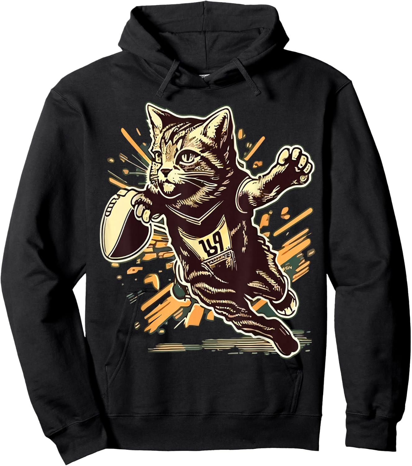 Football Game Season Cat Lover Girl Football Player Women Hoodie - Hoodie | Black