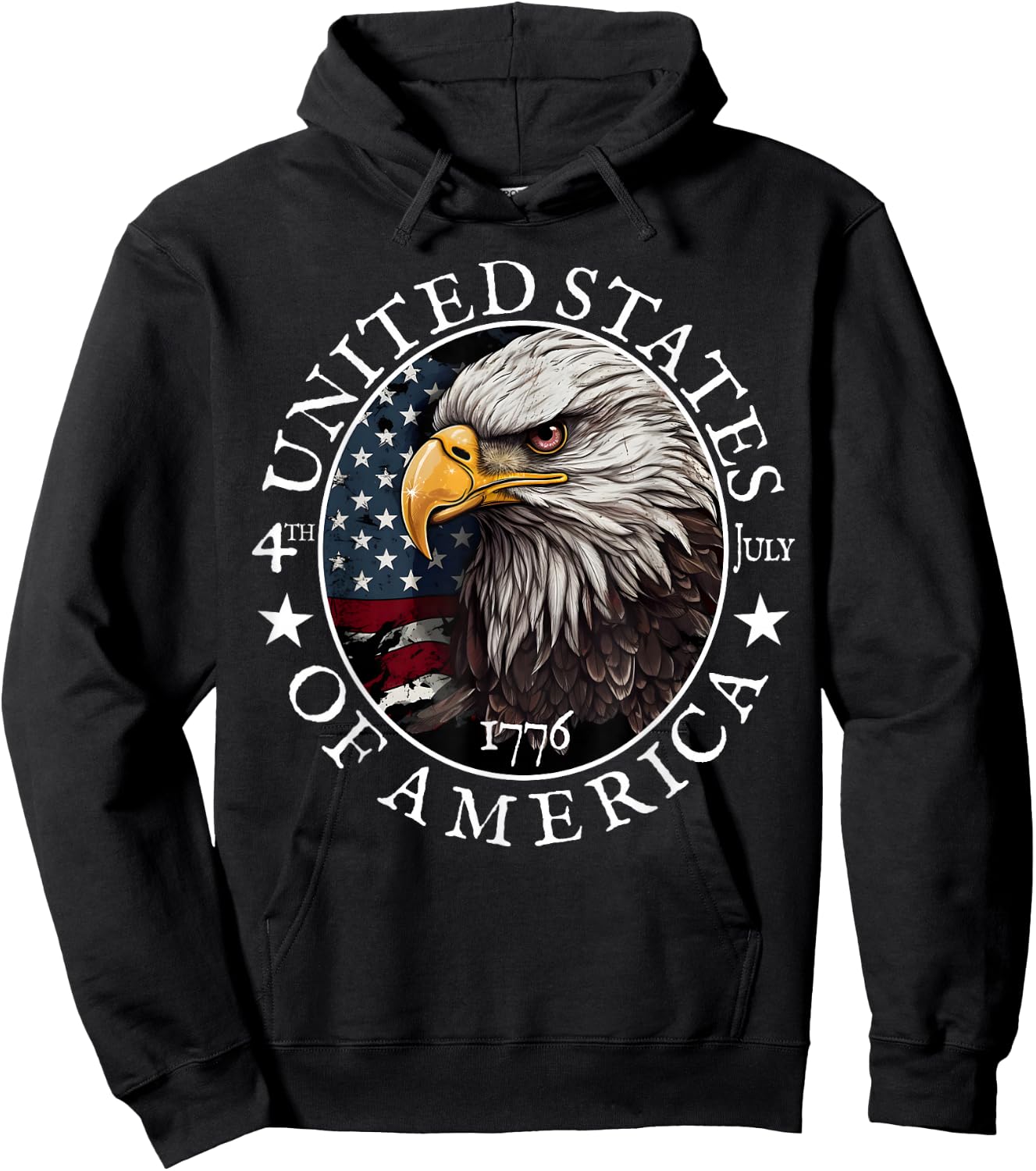 USA Amerikanische Flagge Tourist Urlaub Amerika Hoodie - Hoodie | Black