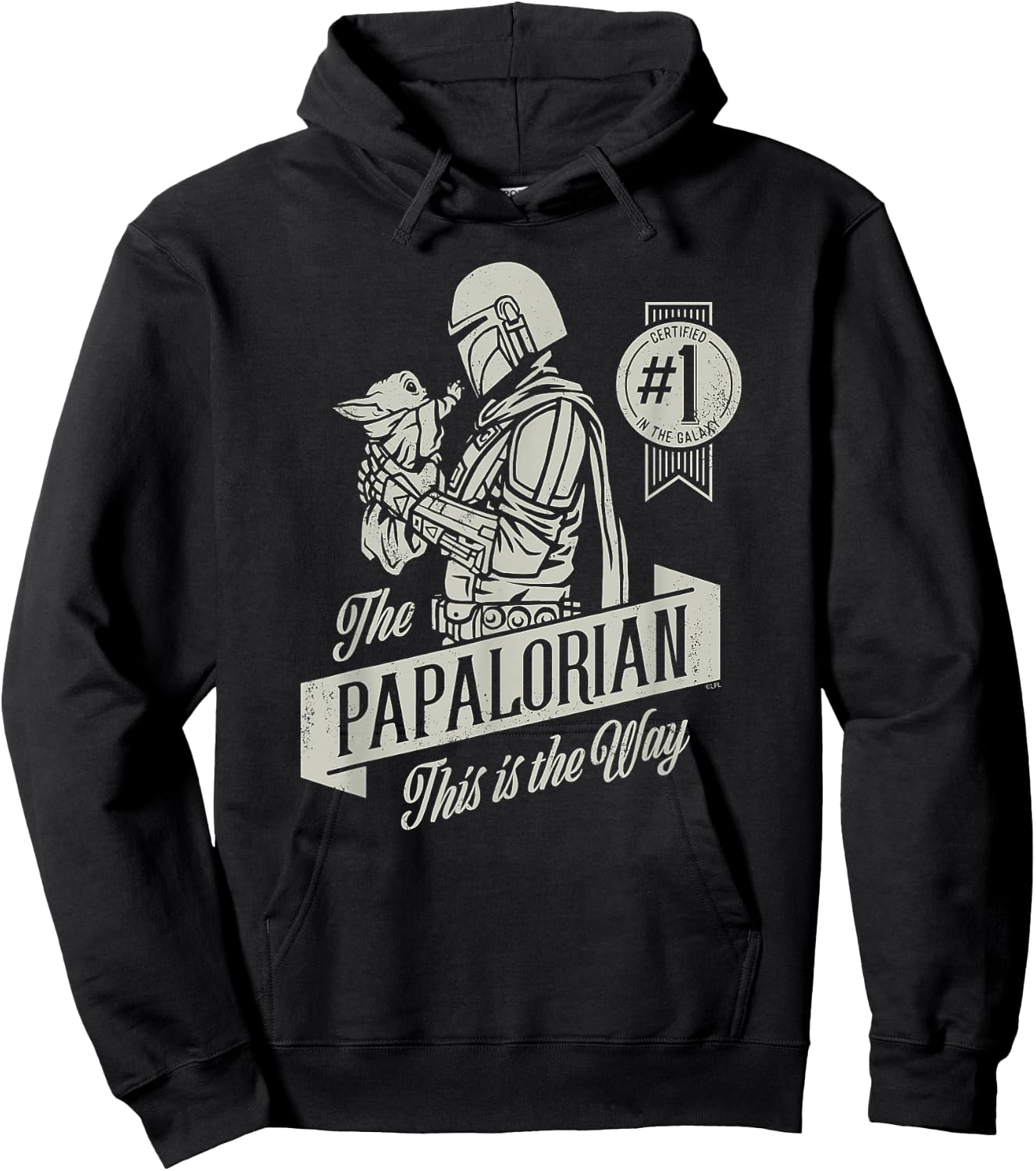 Star Wars The Mandalorian and Grogu Papalorian Father's Day , black Hoodie - Hoodie | Black