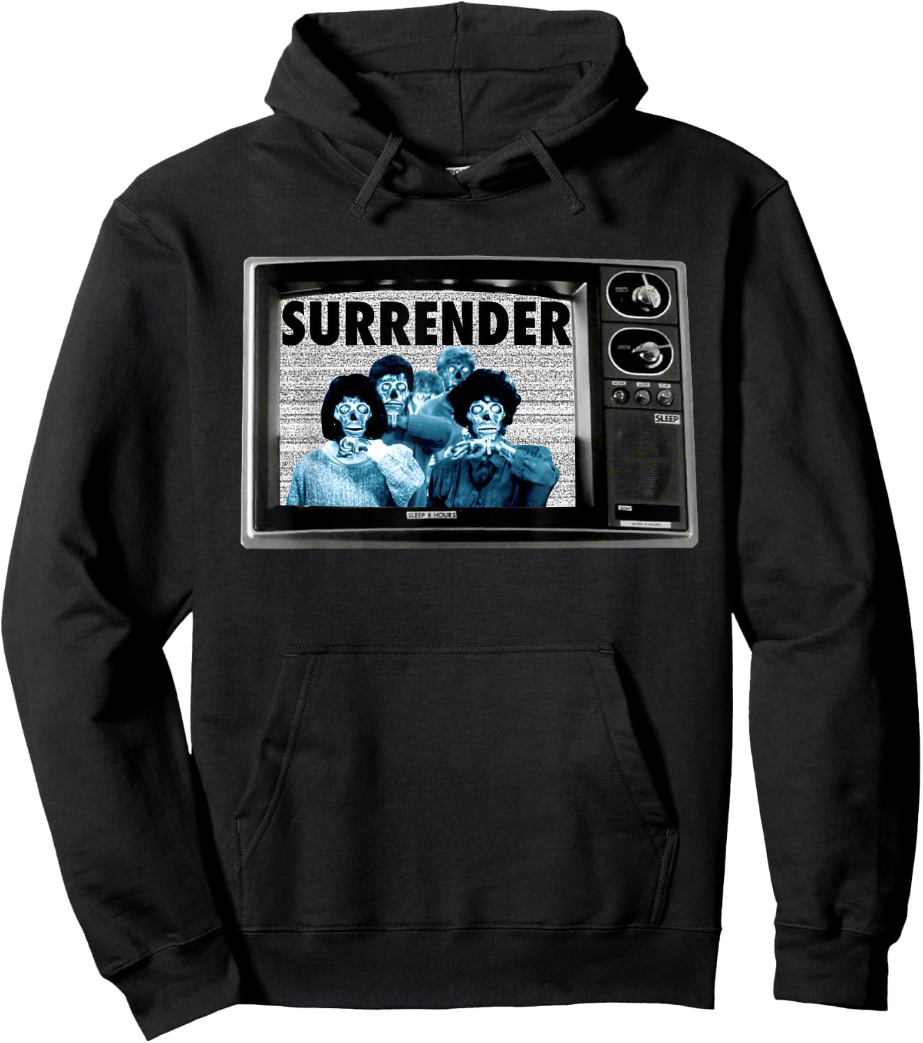 SURRENDER 1980s retro movies they obey live alien ufo secret Hoodie - Hoodie | Black