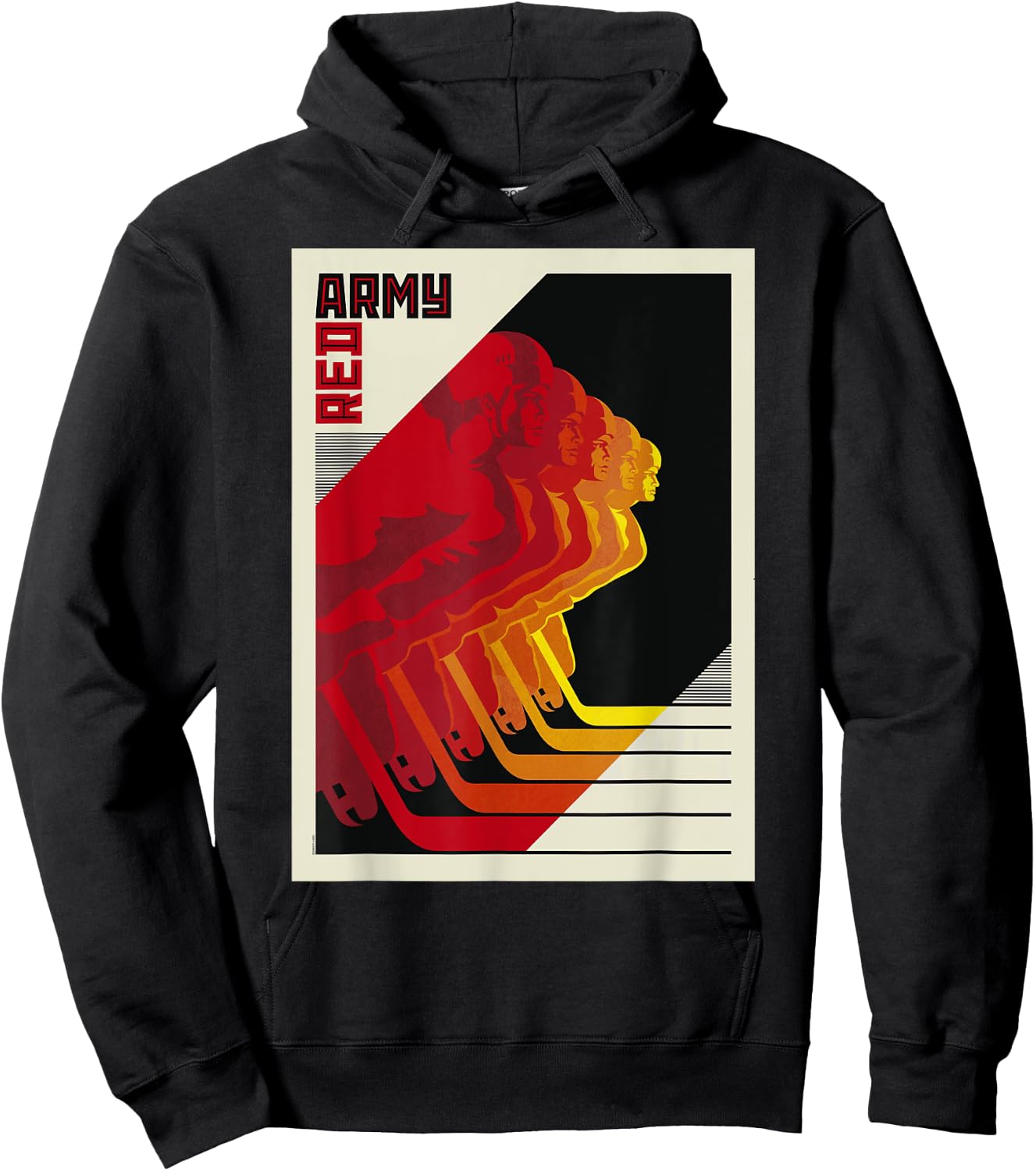 SOVI8 Vintage Propaganda Red Army Hockey Team Film Poster Hoodie - Hoodie | Black
