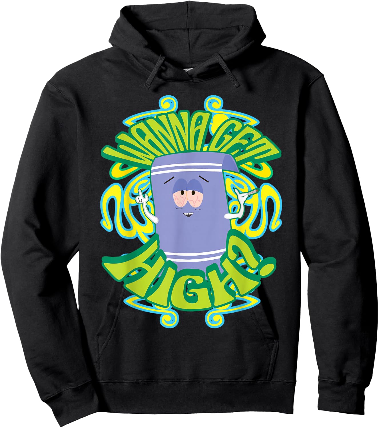 South Park Wanna Get High Towel , Black, S Hoodie - Hoodie | Black