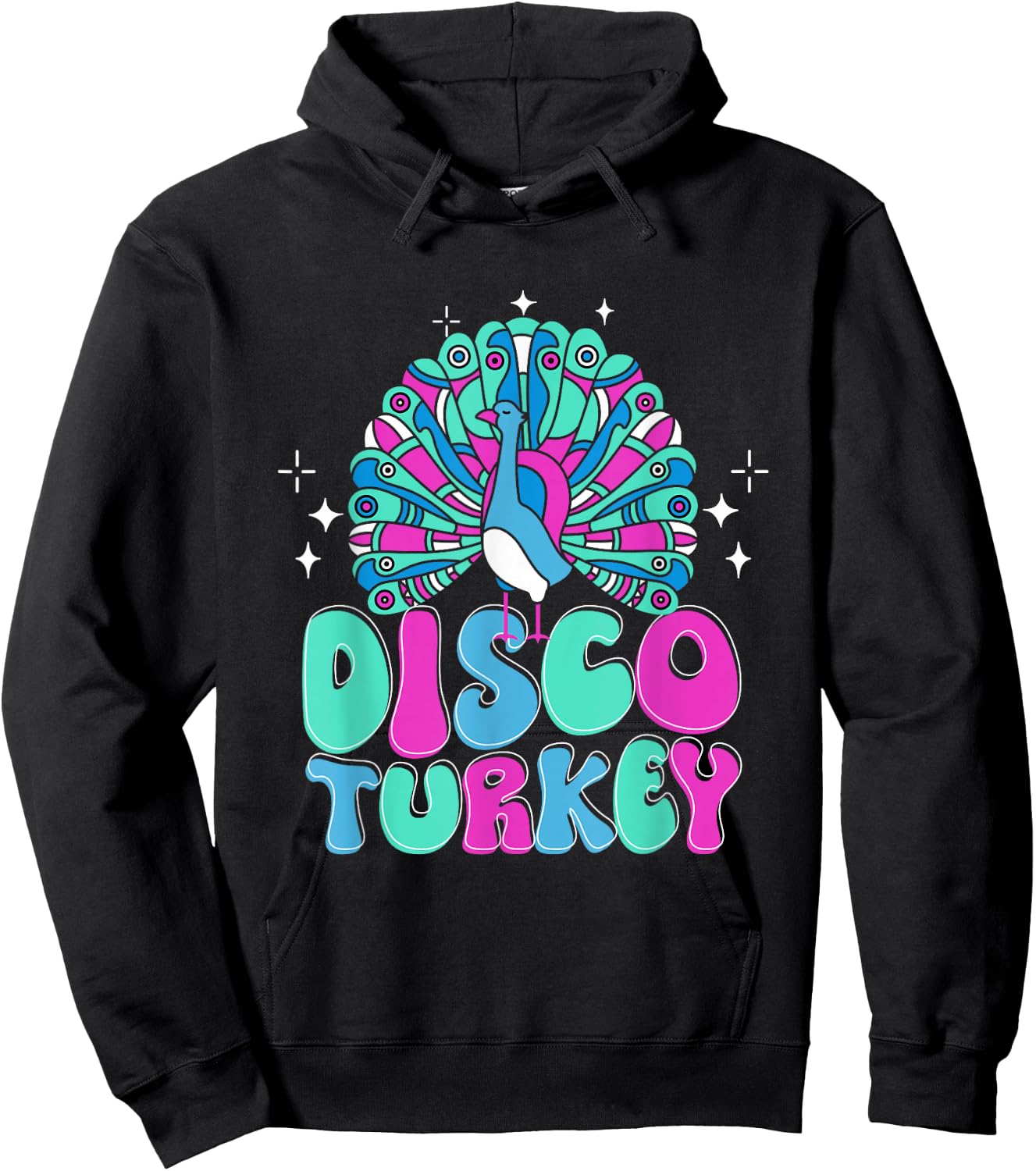 Peacock Disco Turkey Ornithologist Bird Lover Zookeeper Hoodie - Hoodie | Black