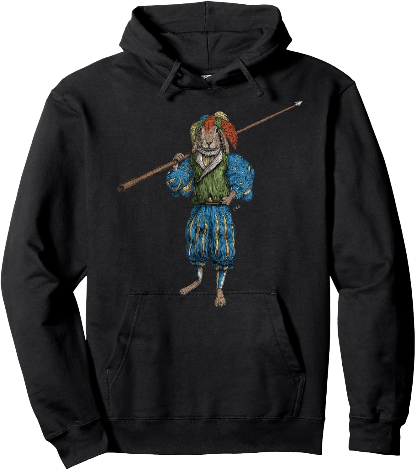 German Landsknecht Hare Renaissance Rabbit HEMA Martial Arts Hoodie - Hoodie | Black