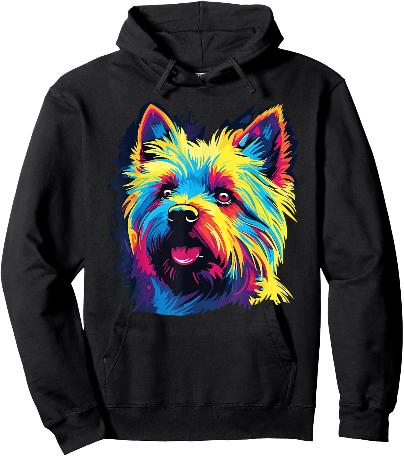 Watercolor Colorful Norwich Terrier Dog Men Women Girls Kids Hoodie - Hoodie | Black