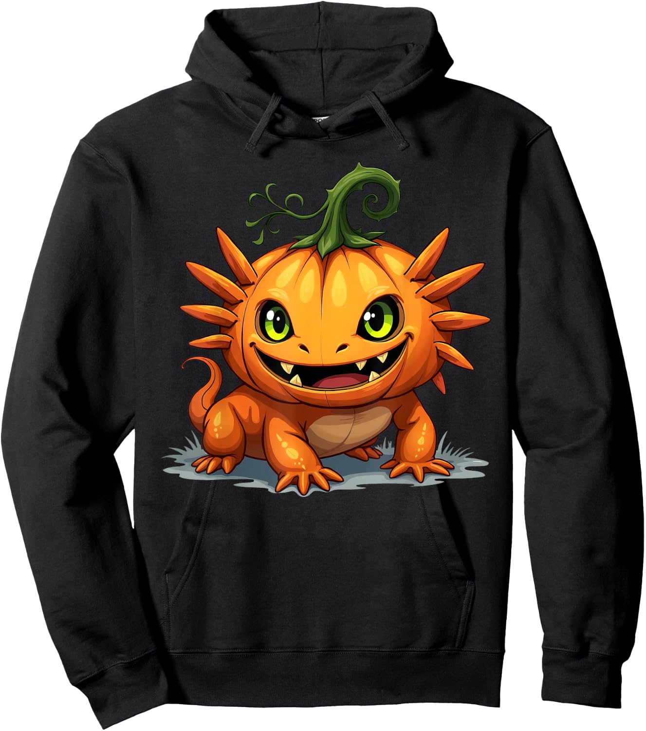 Axolotl Pumpkin Jack O Lantern Halloween Kids Hoodie - Hoodie | Black