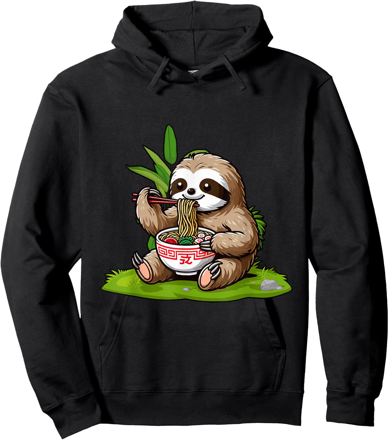 Sloth Eating Ramen Noodles Eater Ramen Food Lovers Hoodie - Hoodie | Black