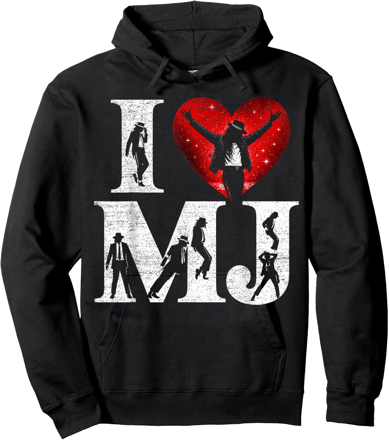 Retro I Love MJ Shirt, I Heart MJ Hoodie - Hoodie | Black