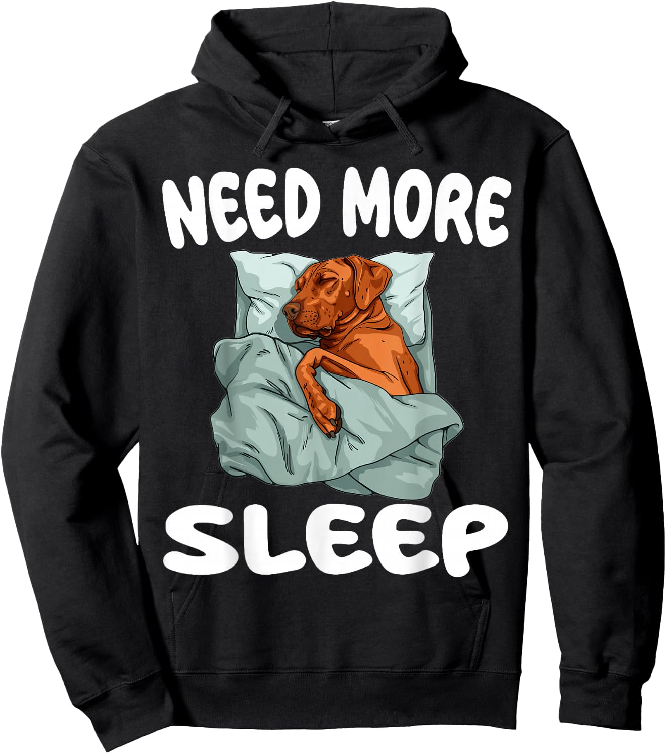 Cute Rhodesian Ridgeback Need more Sleep Pajamas Nightgown Hoodie - Hoodie | Black