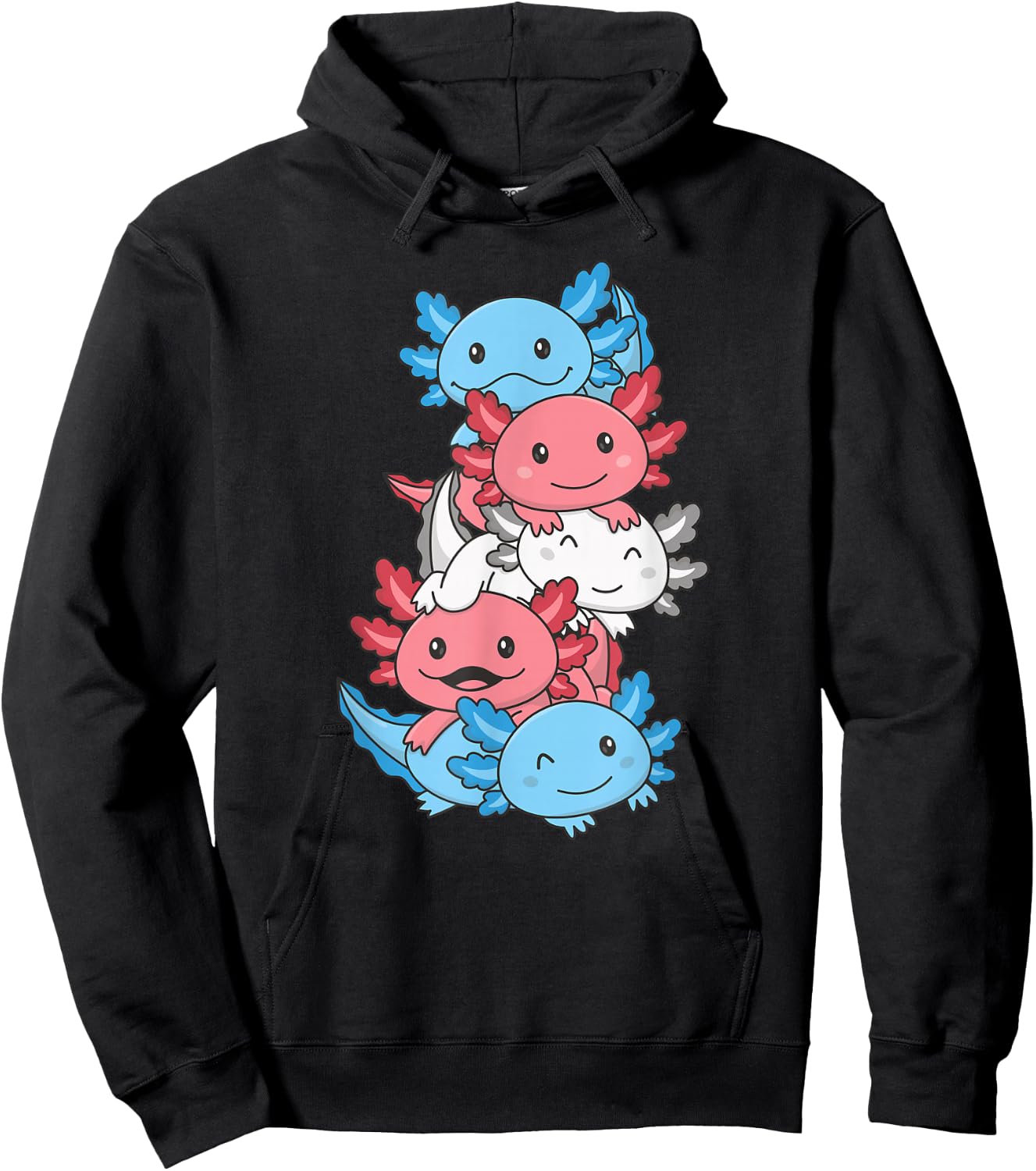 cute animals LGBTQ+ Pride Month Transgender Flagge Pride Monat LGBTQ Transgender Axolotl Schwarz Klein EU S Klassisch Kurzarm Hoodie - Hoodie | Black