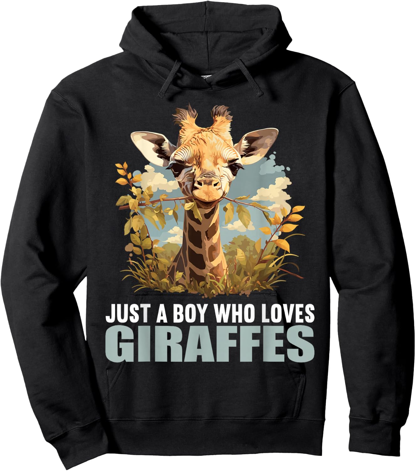 Just a Boy who loves Giraffes. Giraffes Giraffe Hoodie - Hoodie | Black