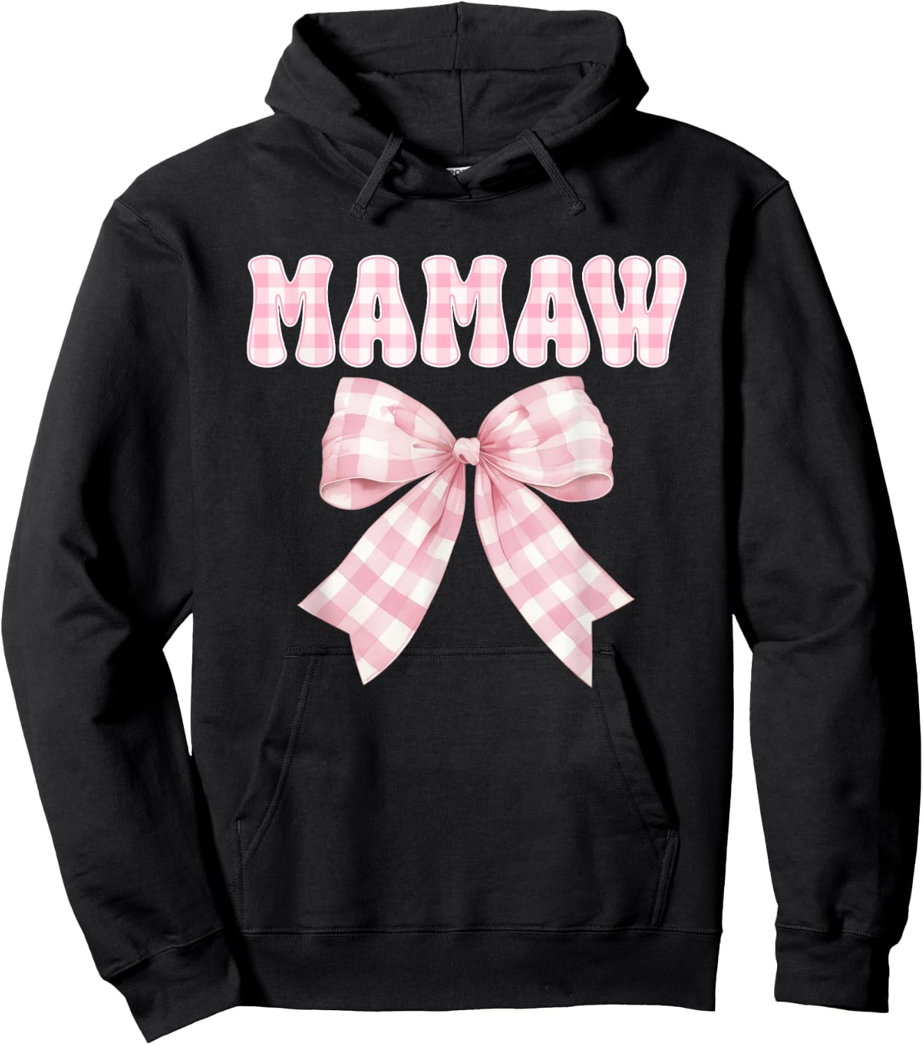 Mamaw Birthday Girl Matching Coquette Pink Bow Hoodie - Hoodie | Black