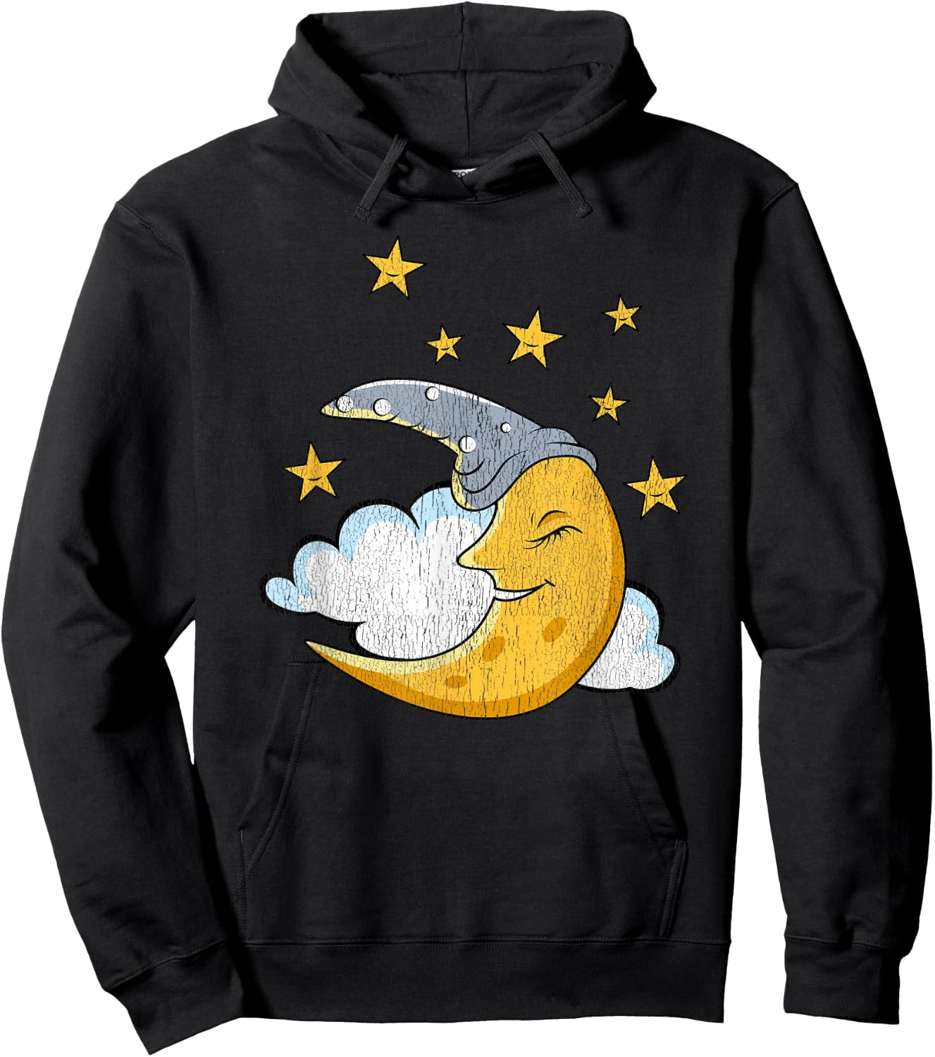 Funny Sleepy Moon Stars Cloud Pjs pajamas Sleeping Gift Hoodie - Hoodie | Black