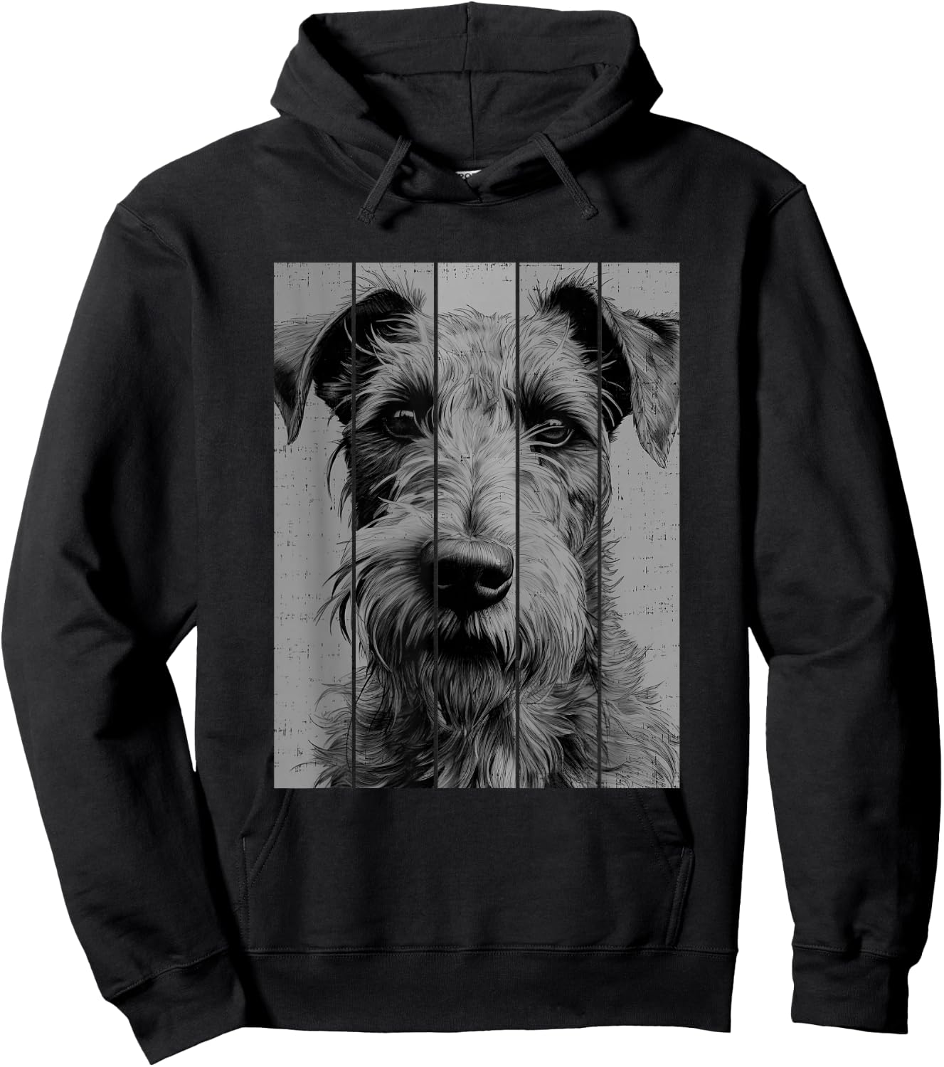 Cool Irish Terrier Portrait Black And White Style Hoodie - Hoodie | Black