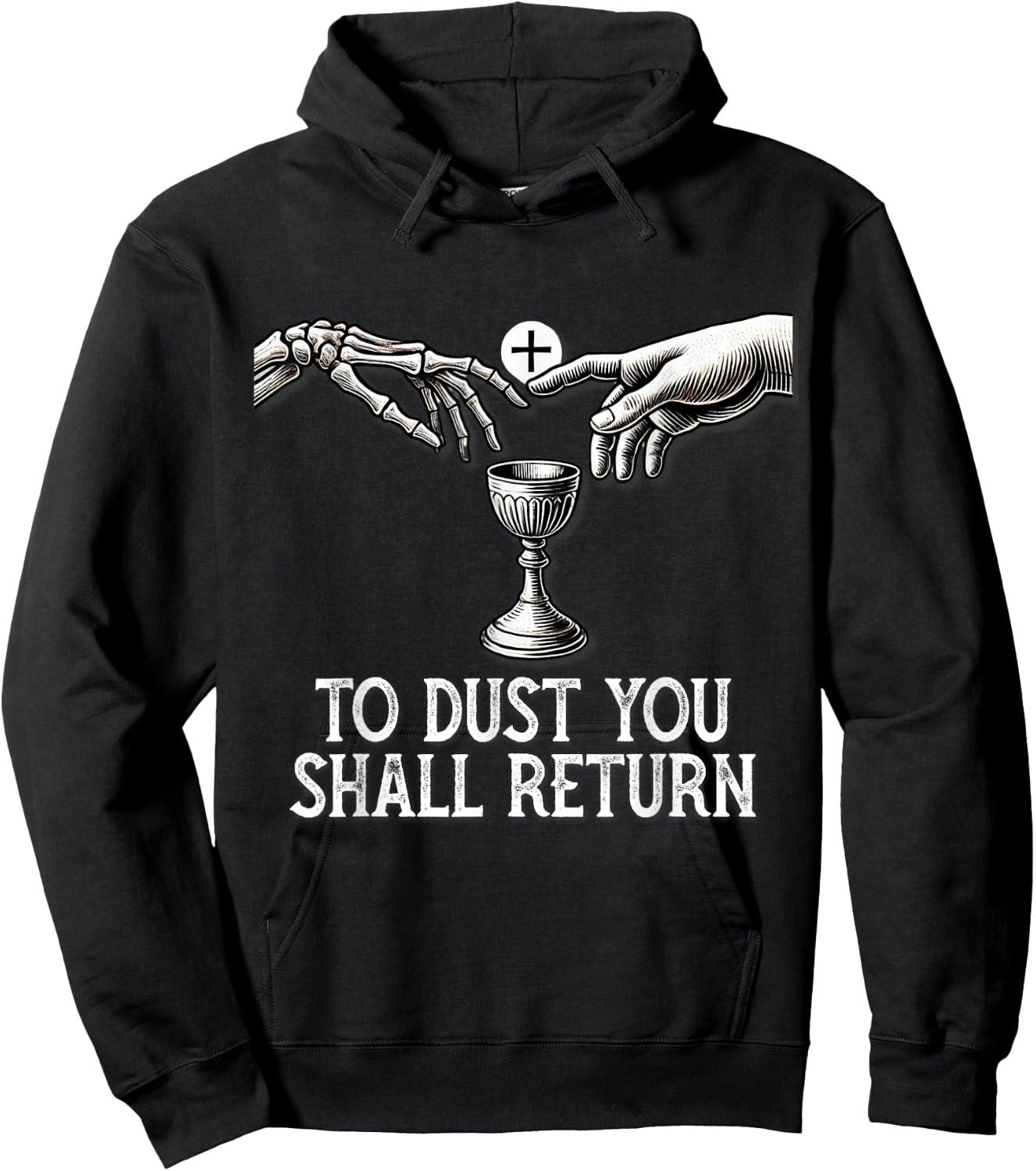 Memento Mori Catholic Eucharist Traditional Latin Mass Skull Hoodie - Hoodie | Black