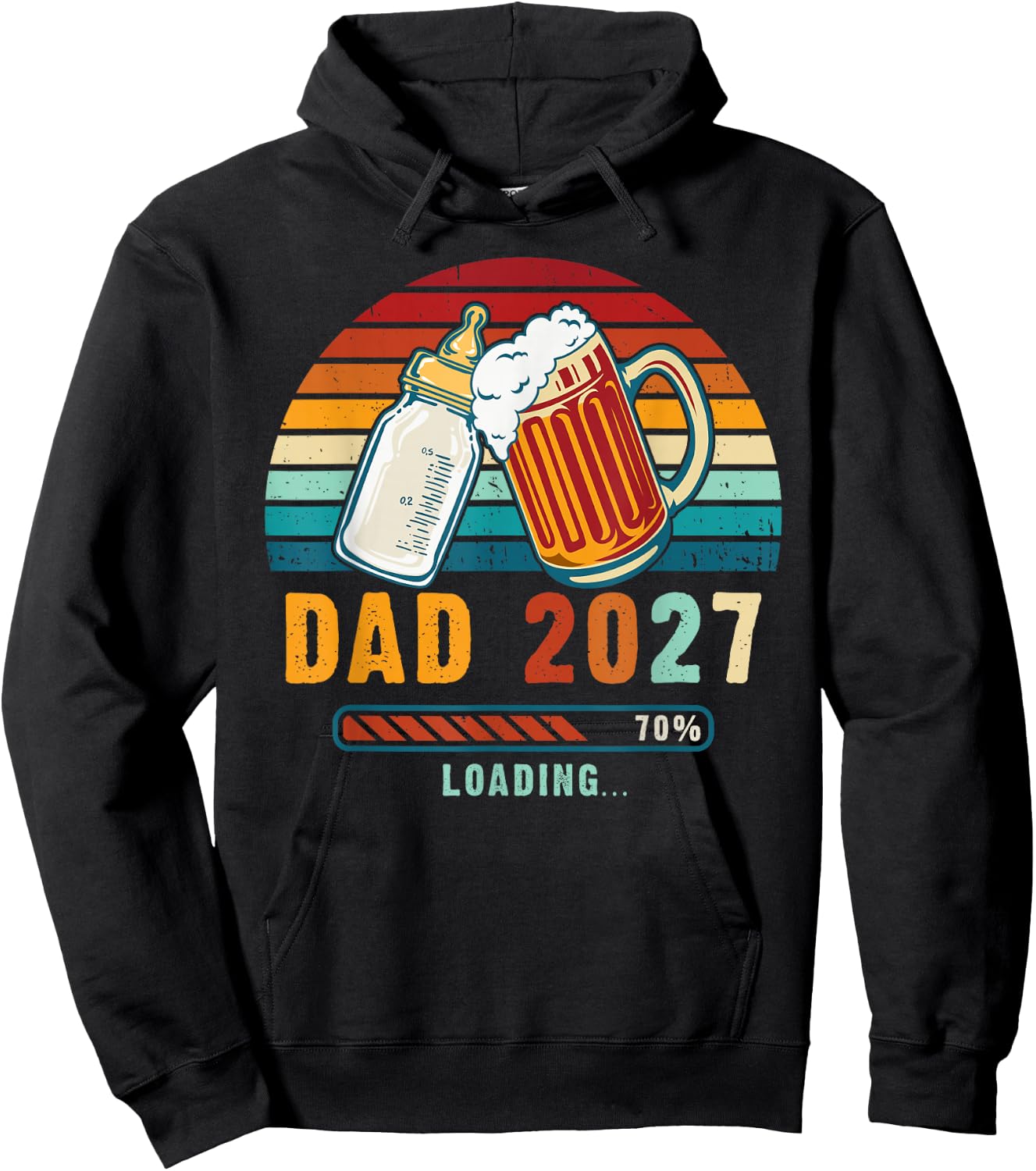 Dad 2027 Loading Baby Reveal Expecting Father Hoodie - Hoodie | Black