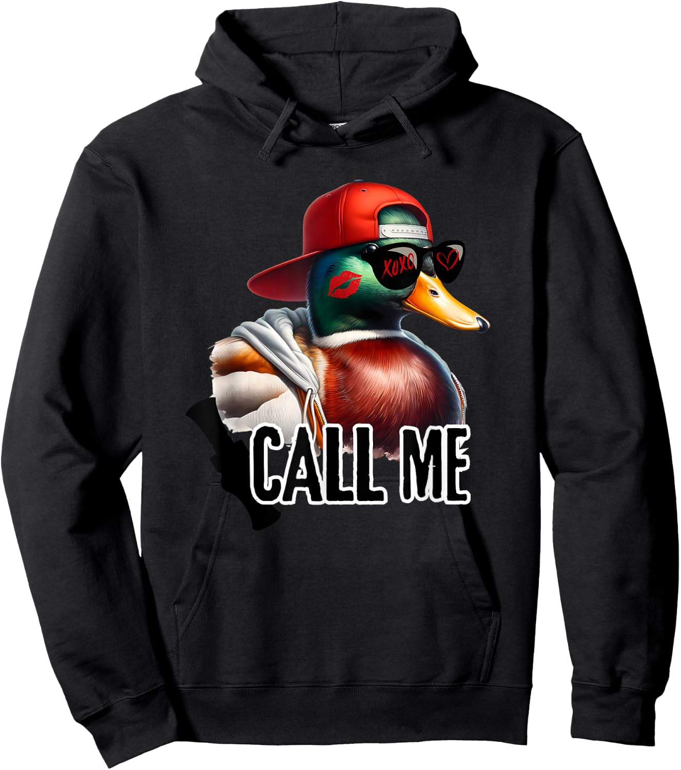 Call Me Mallard Duck Hunter Hunting Season Cute Duck Hunting Hoodie - Hoodie | Black