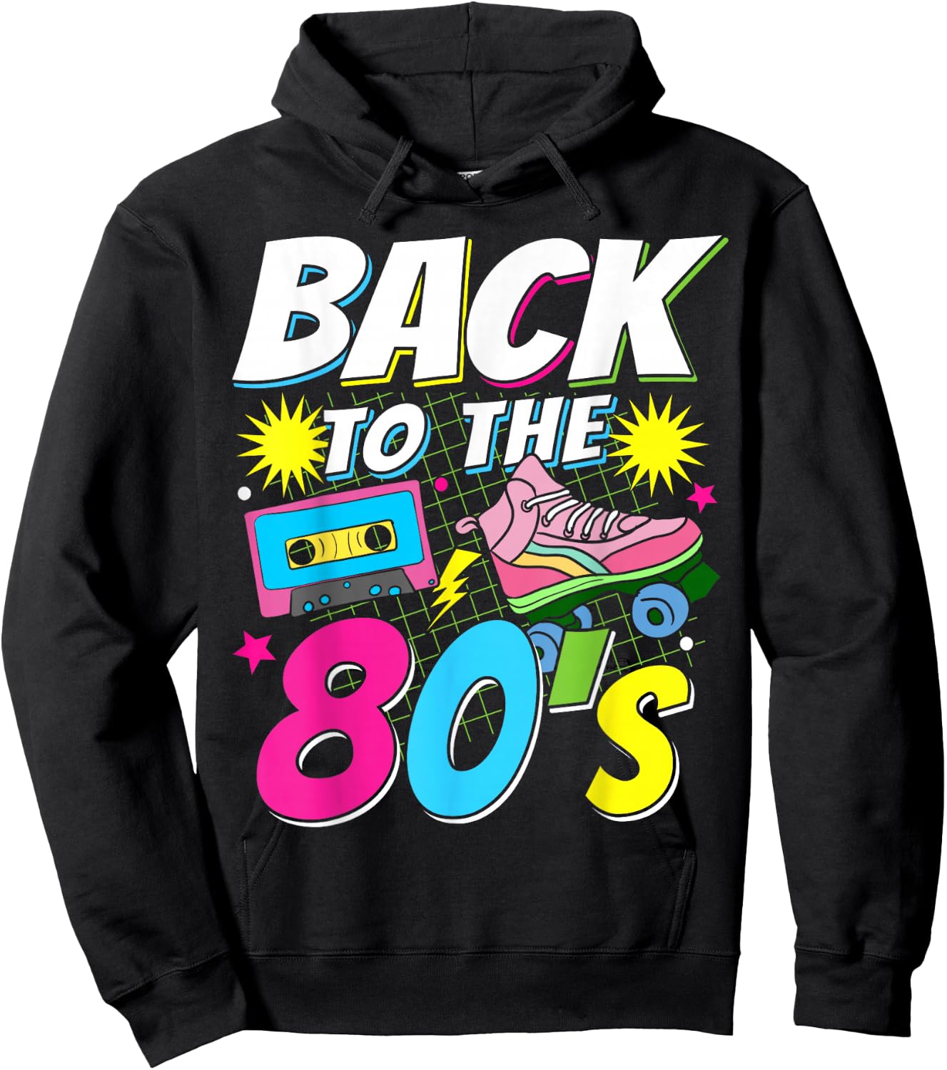 80s 80s 80s Retro Back to the 80s , black Hoodie - Hoodie | Black