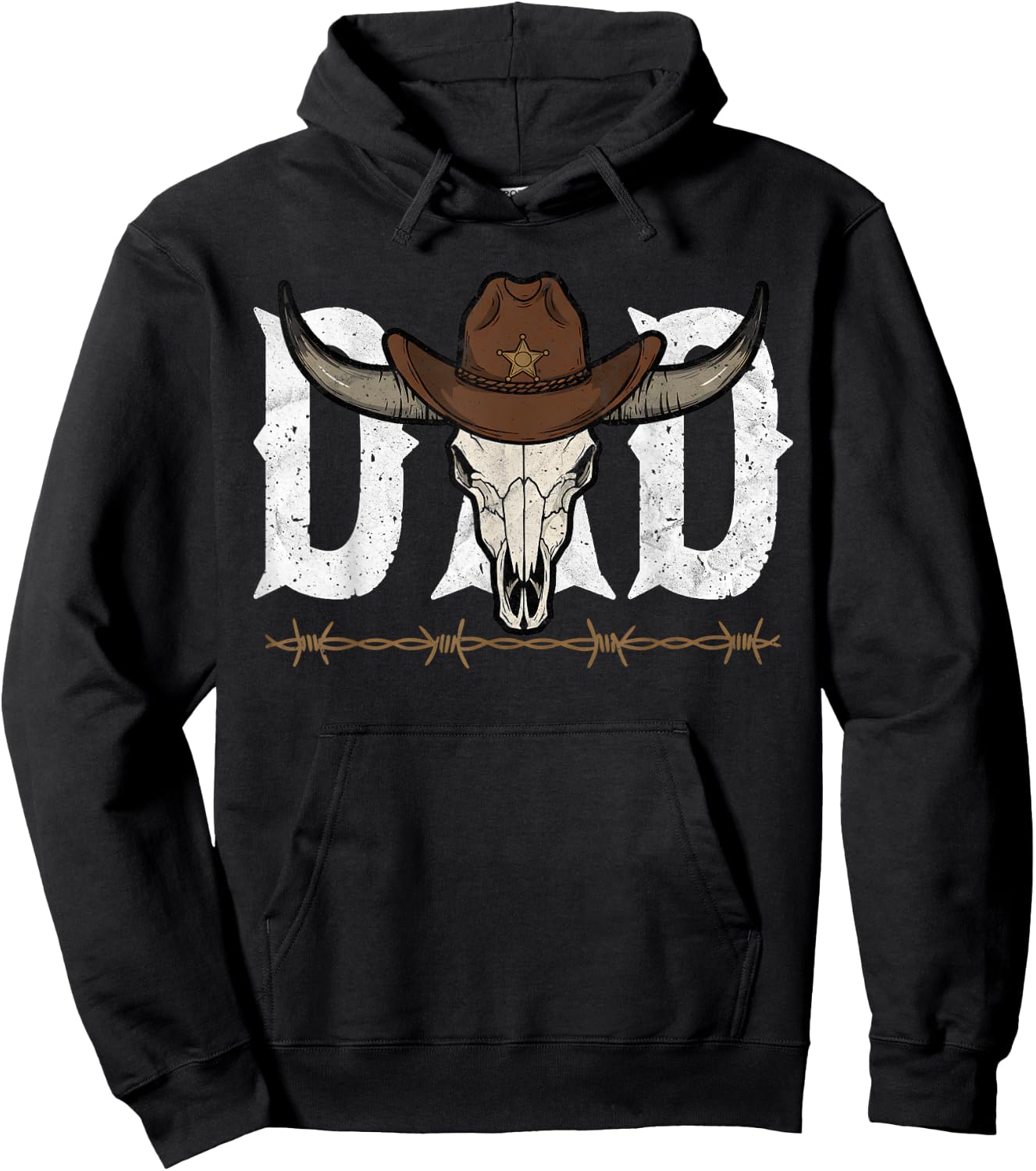 Dad Cowboy Western Rodeo Father's Day Birthday Retro Vintage Hoodie - Hoodie | Black