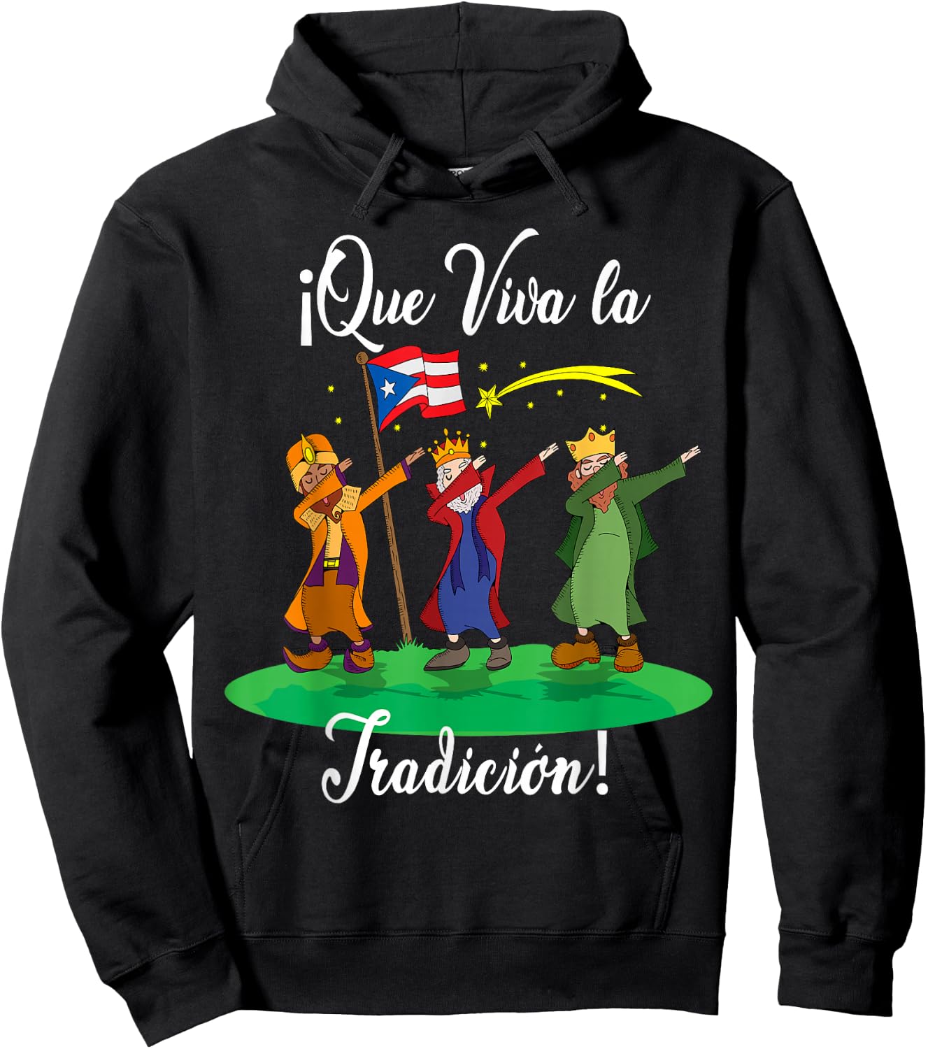 Los Tres Reyes Magos Three Wise Men Kings Dabbing Christmas Hoodie - Hoodie | Black