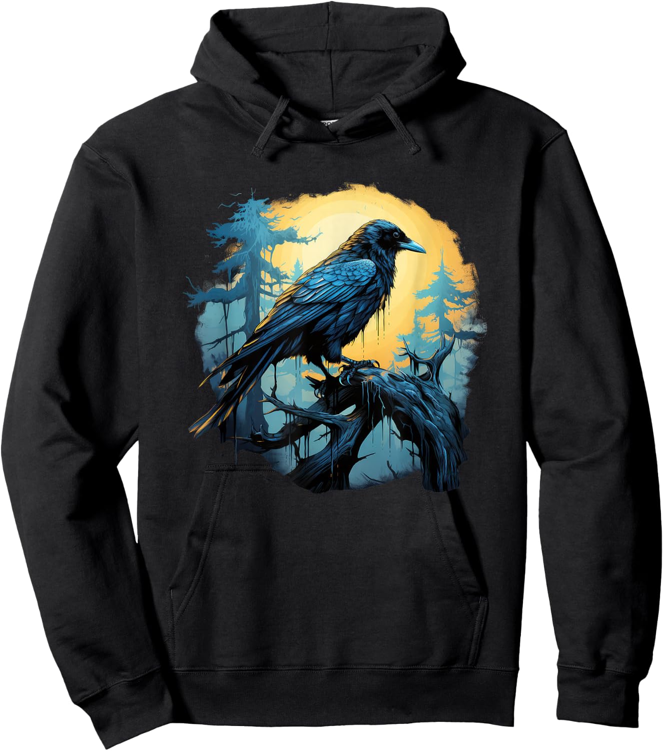 Captivating Raven Odin Myth Enshrouded in Nordic Lore Hoodie - Hoodie | Black