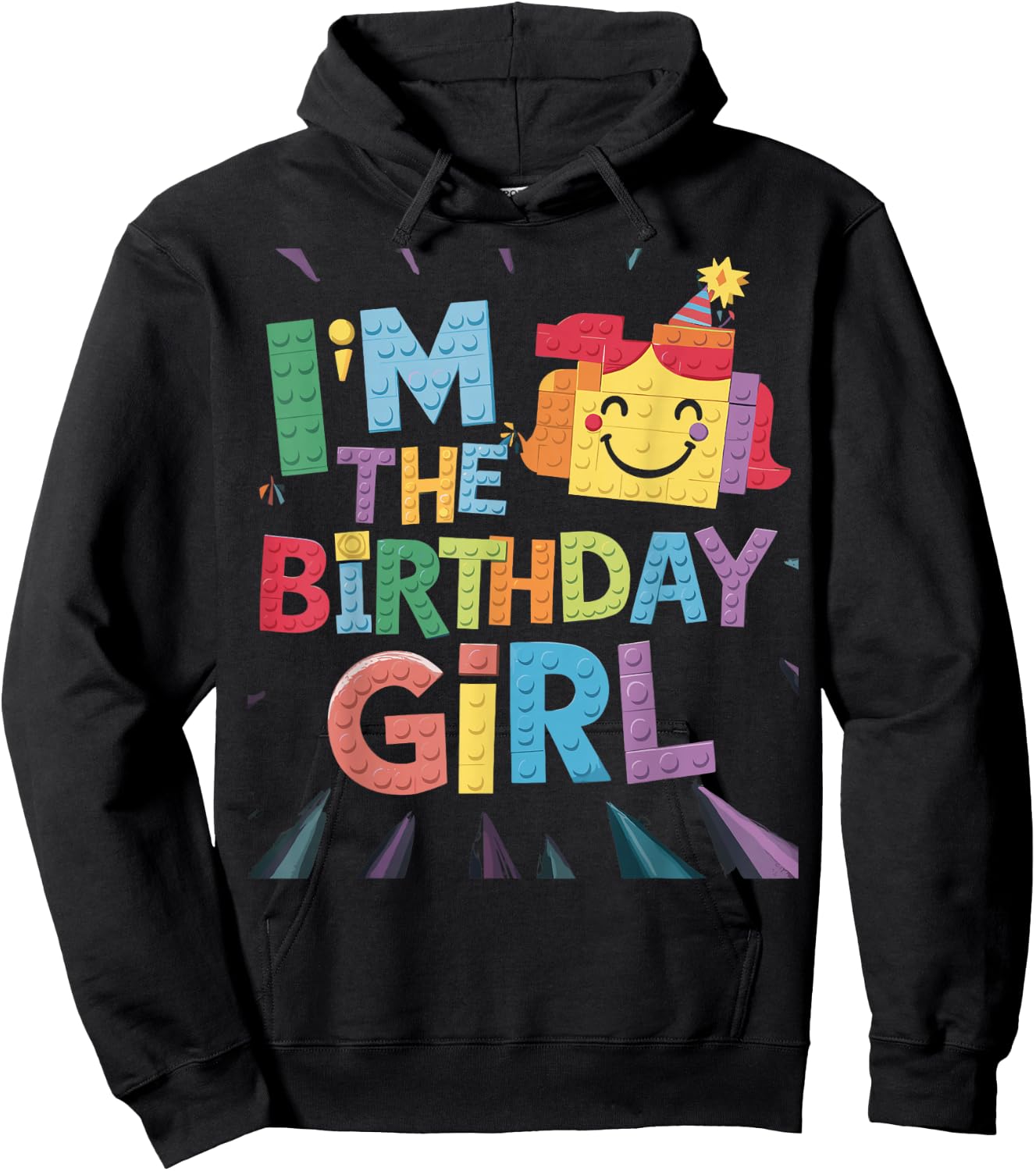 Im The Birthday Girl Building Brick Family Matching Hoodie - Hoodie | Black