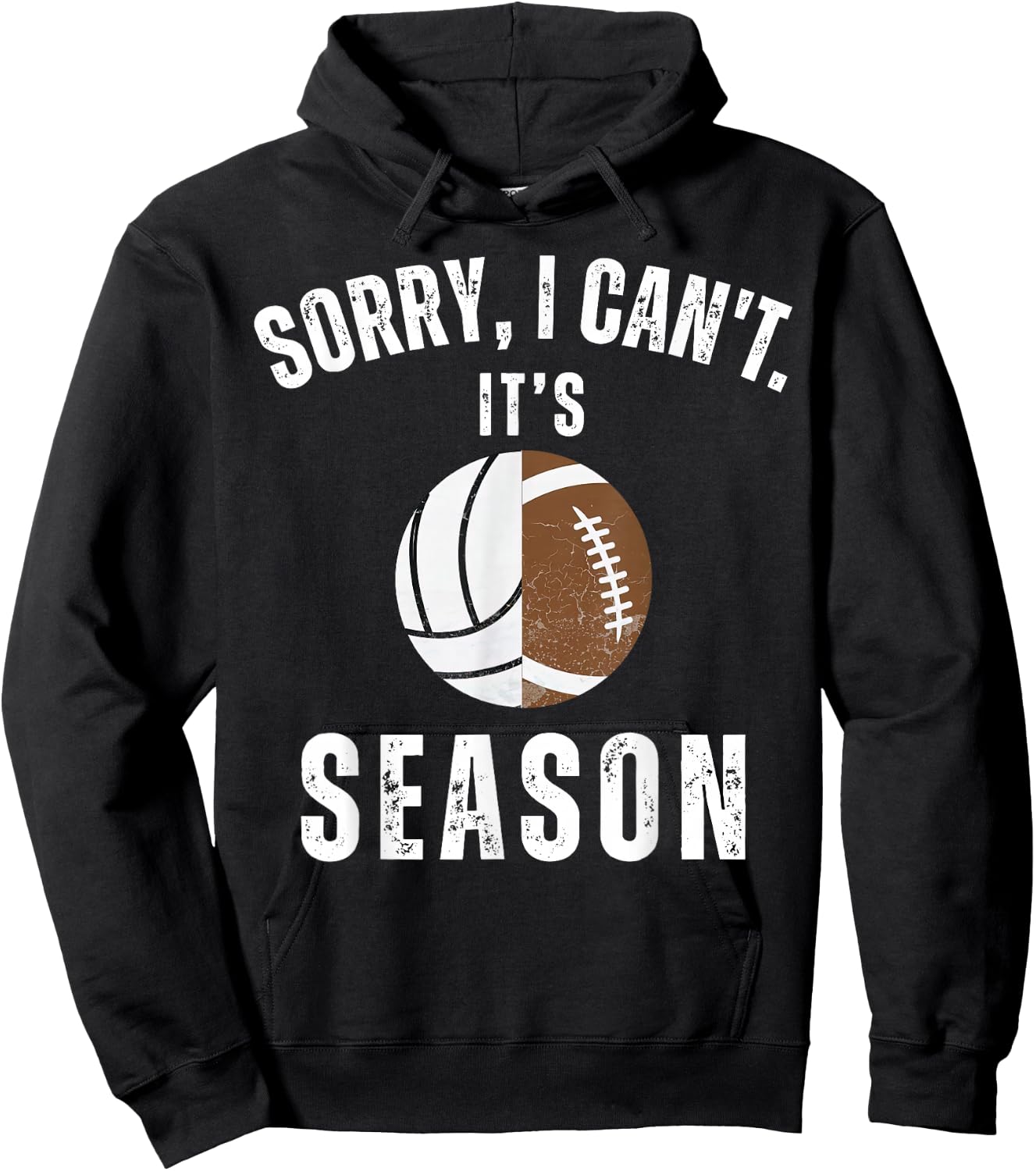 Mom Of Both Sorry I Can't it's Volleyball Football Season Hoodie - Hoodie | Black
