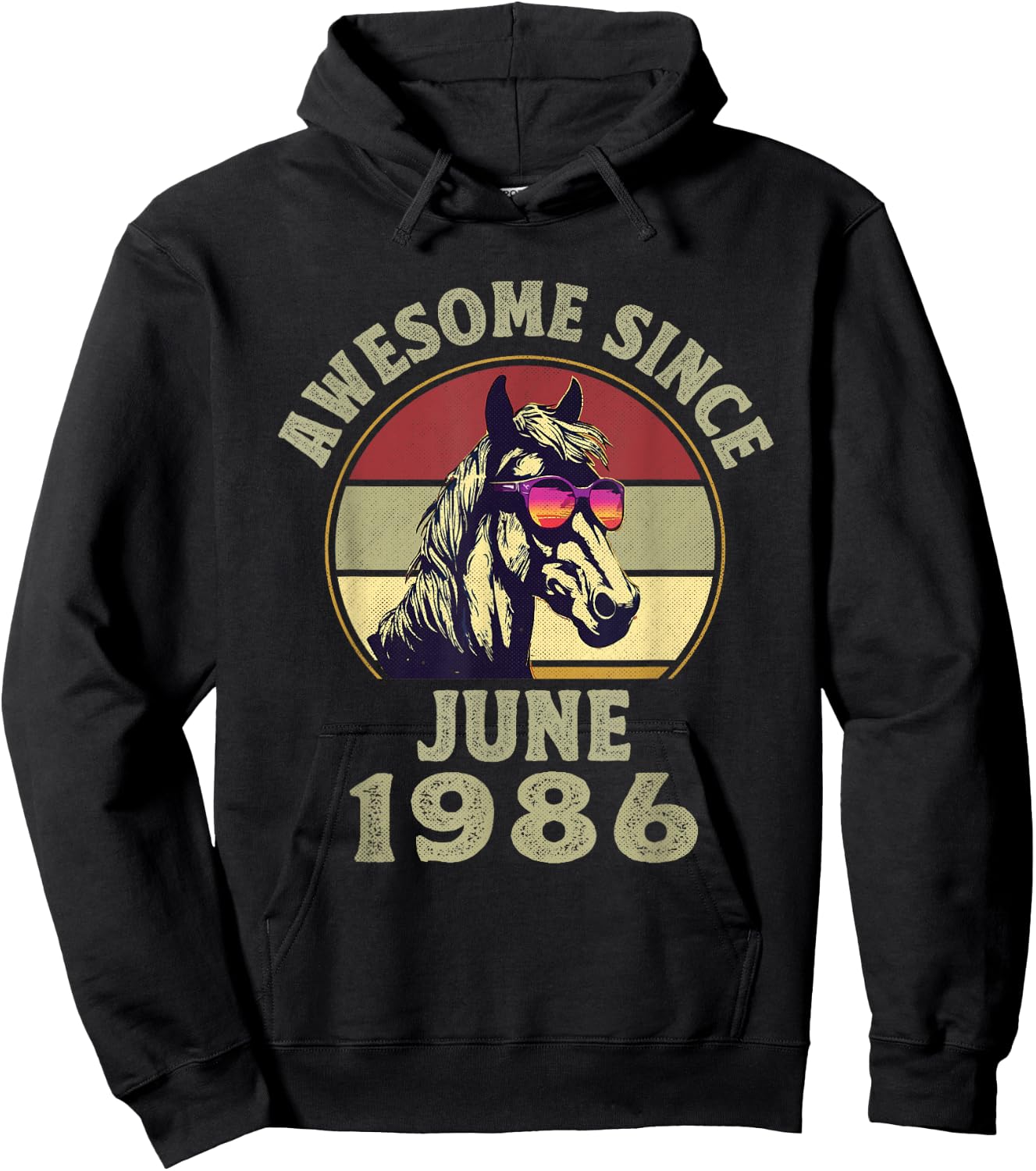 Awesome Since June 1986 36th Birthday Horse Lovers Hoodie - Hoodie | Black