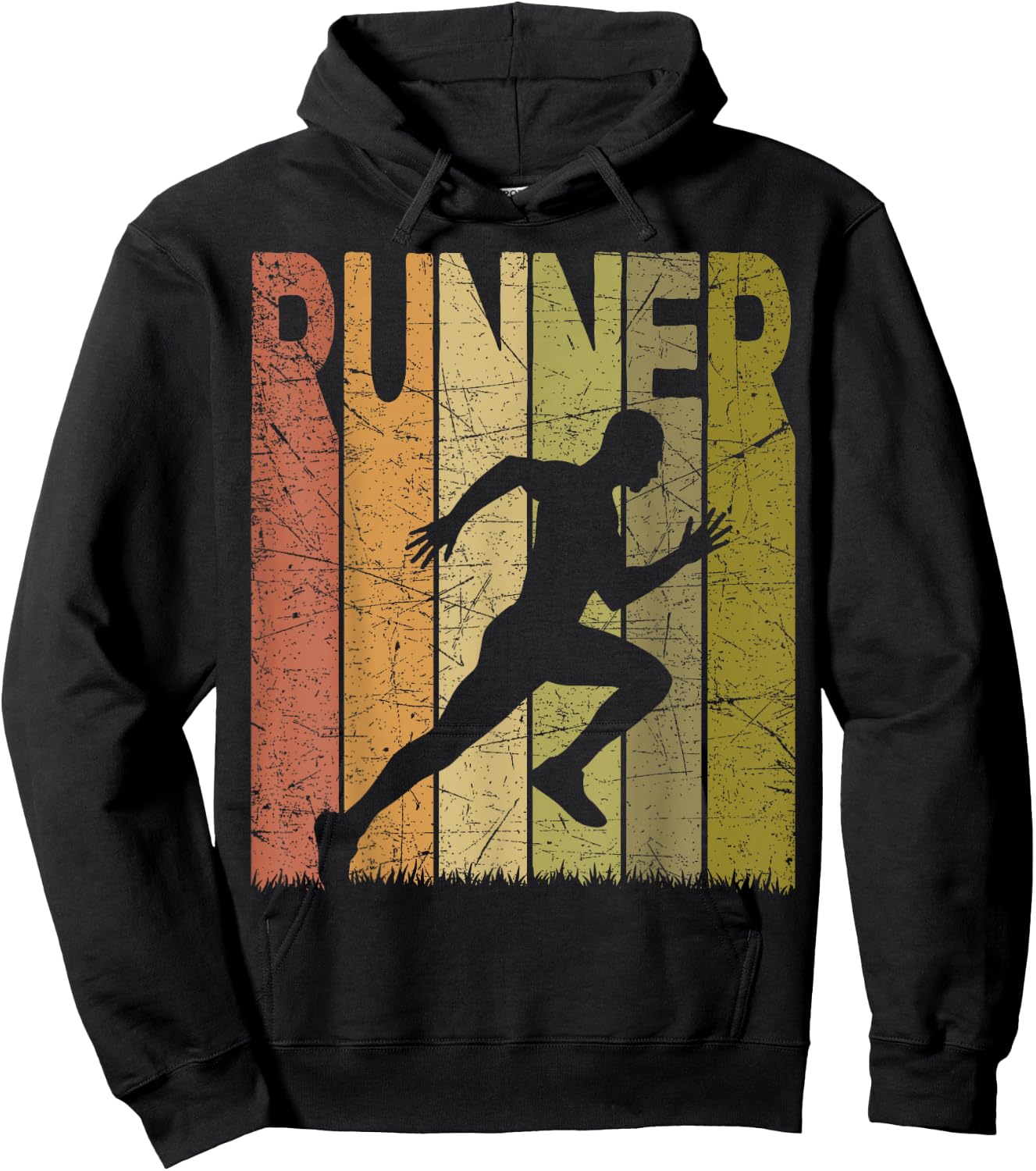 Runner Vintage Running Retro Jogger Running Lover Hoodie - Hoodie | Black