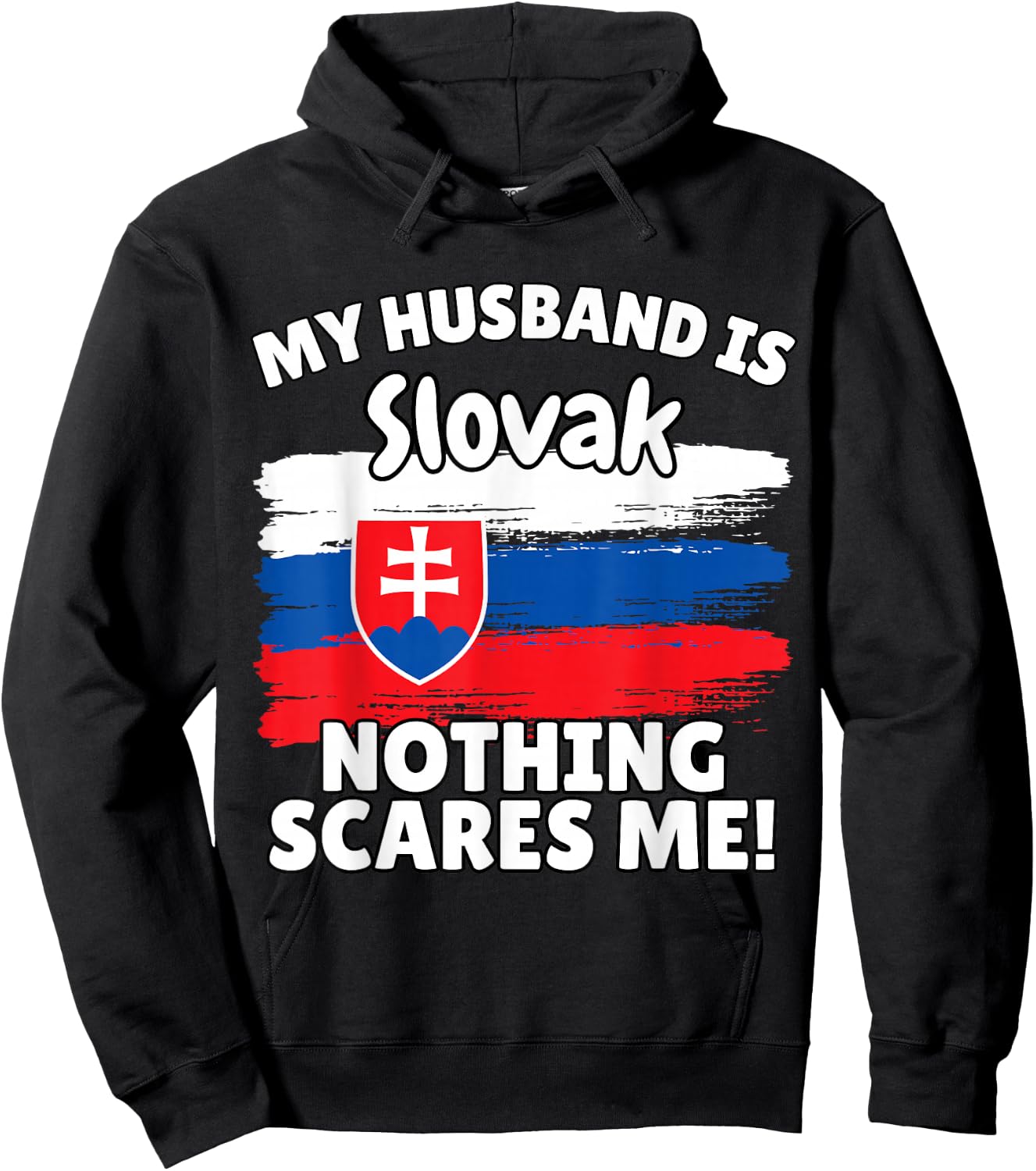 My Husband is Slovak Funny Slovakia Flag Gift Wife Hoodie - Hoodie | Black