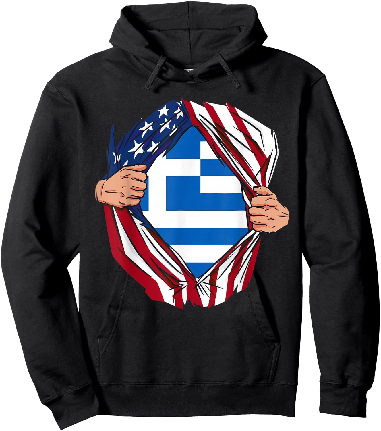 USA American Grown Greek Roots Hoodie - Hoodie | Black