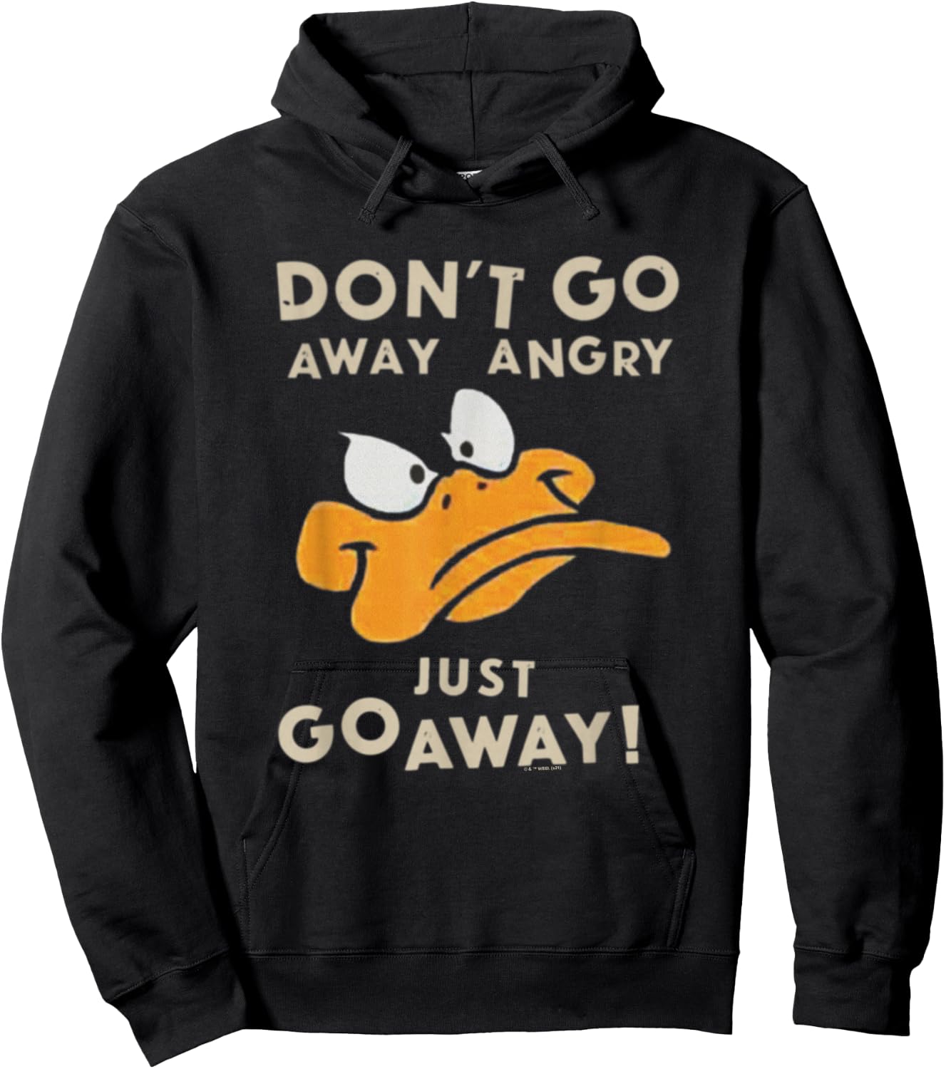 Looney Tunes Daffy Duck Just Go Away Hoodie - Hoodie | Black