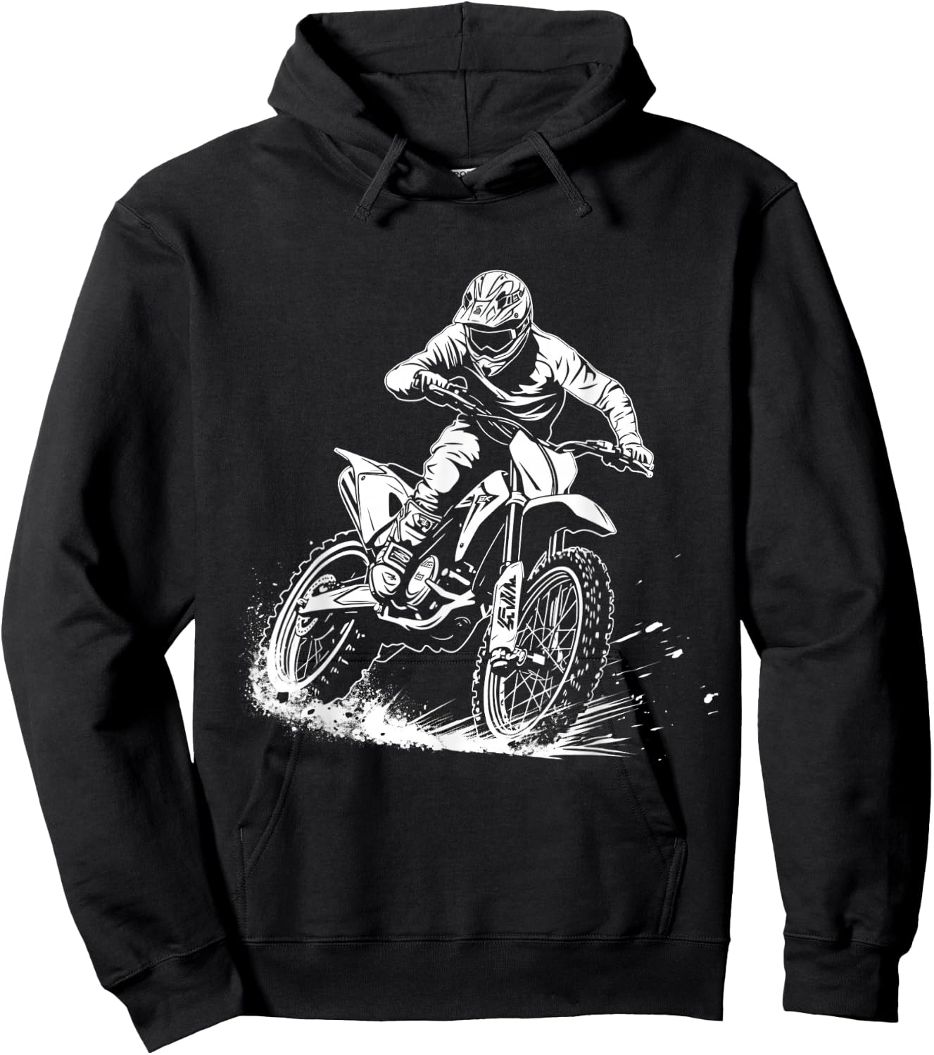 dirt bike schwarz weiß motocross motorrad Design für Jungen Hoodie - Hoodie | Black